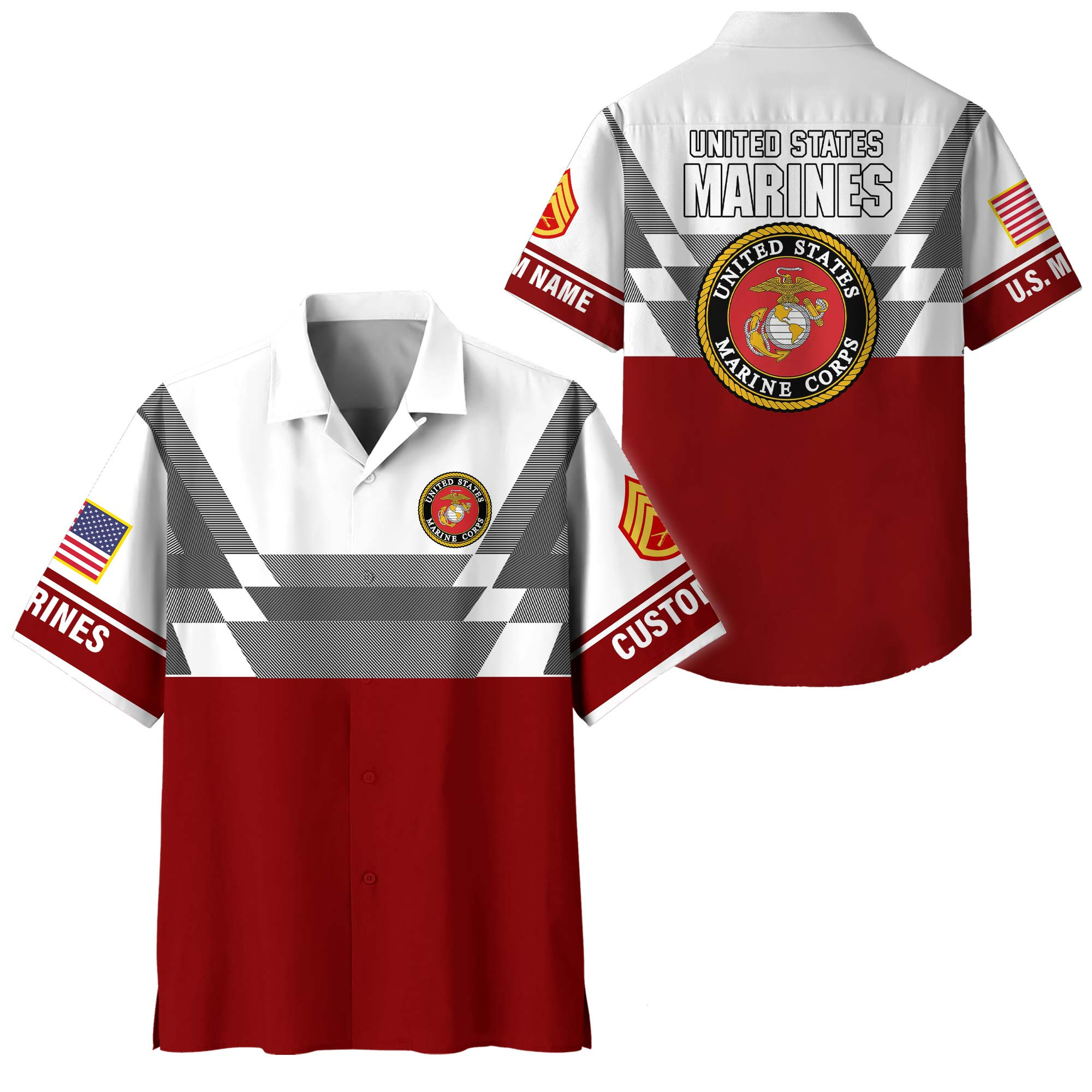 Premium Custom USMC Hawaiian Shirt VPVC408523, Gifts For Marine Veteran, Gifts For Veterans Day