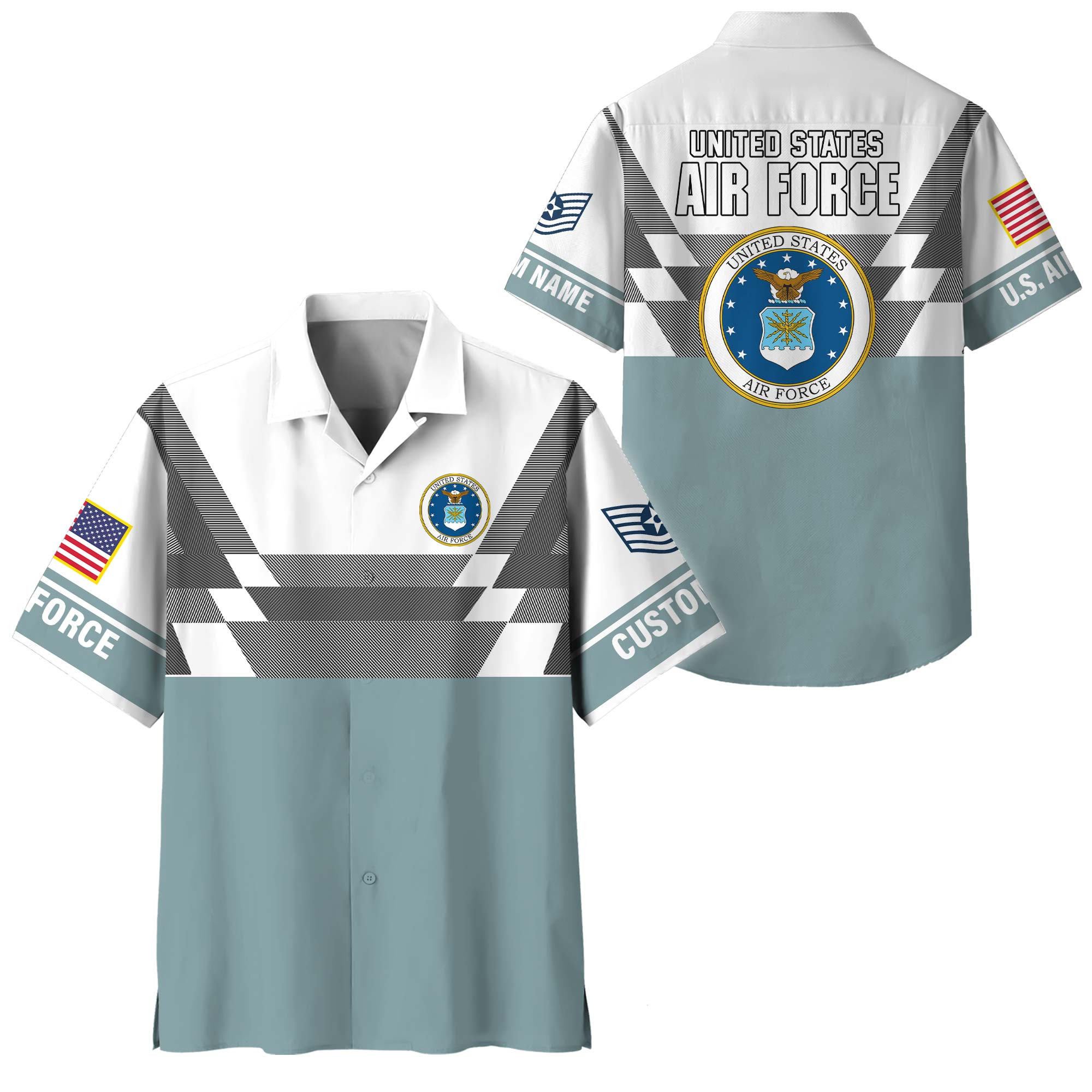 Premium Custom USAF Hawaiian Shirt VPVC408524, Gifts For Air Force Veteran, Gifts For Veterans Day