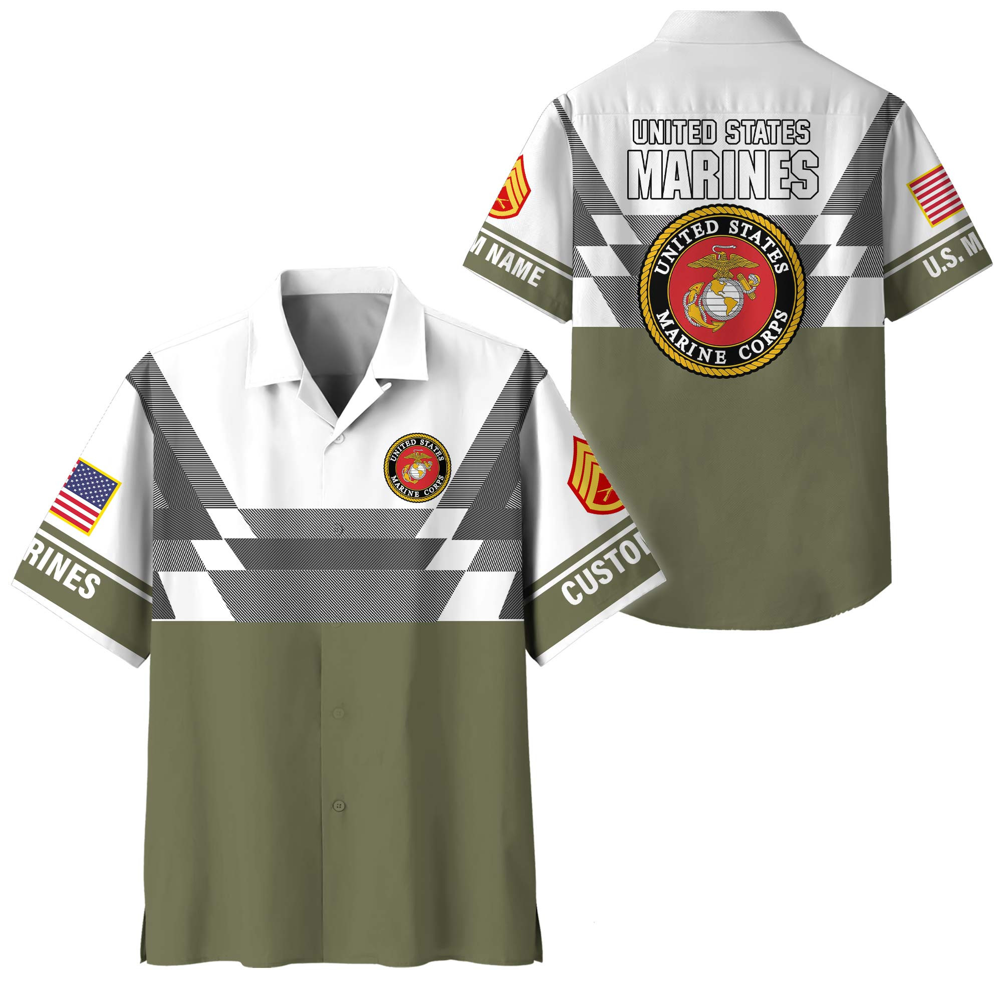 Premium Custom USMC Hawaiian Shirt VPVC400051, Gifts For Marine Veteran, Gifts For Veterans Day