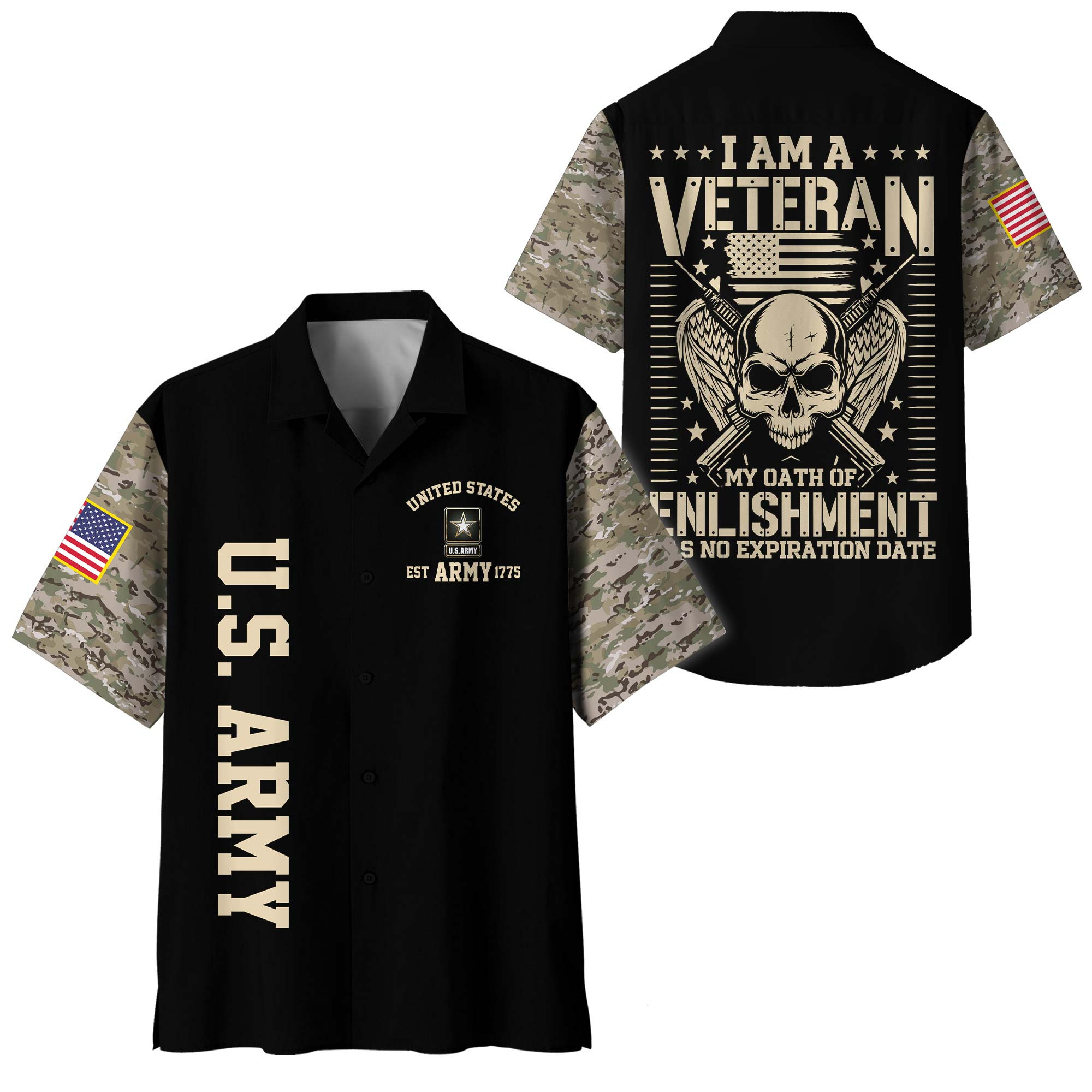 Premium US Army Hawaiian Shirt VPVC408551, Gifts For Army Veteran, Gifts For Veterans Day