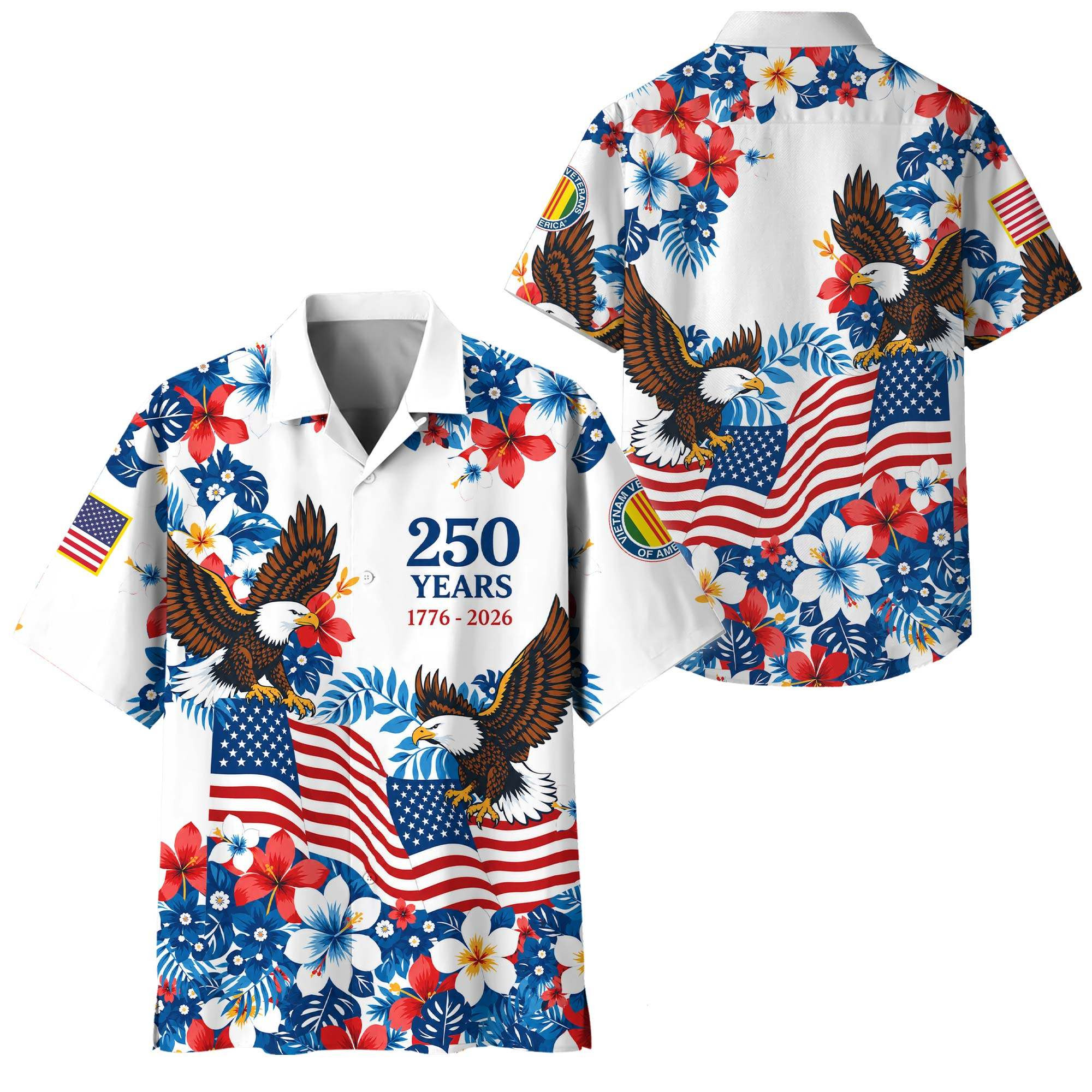 Premium America 250th Anniversary Vietnam Veteran Hawaiian Shirt VPVC408566, Gifts For Vietnam Veteran, Gifts For Veterans Day, Independence Day