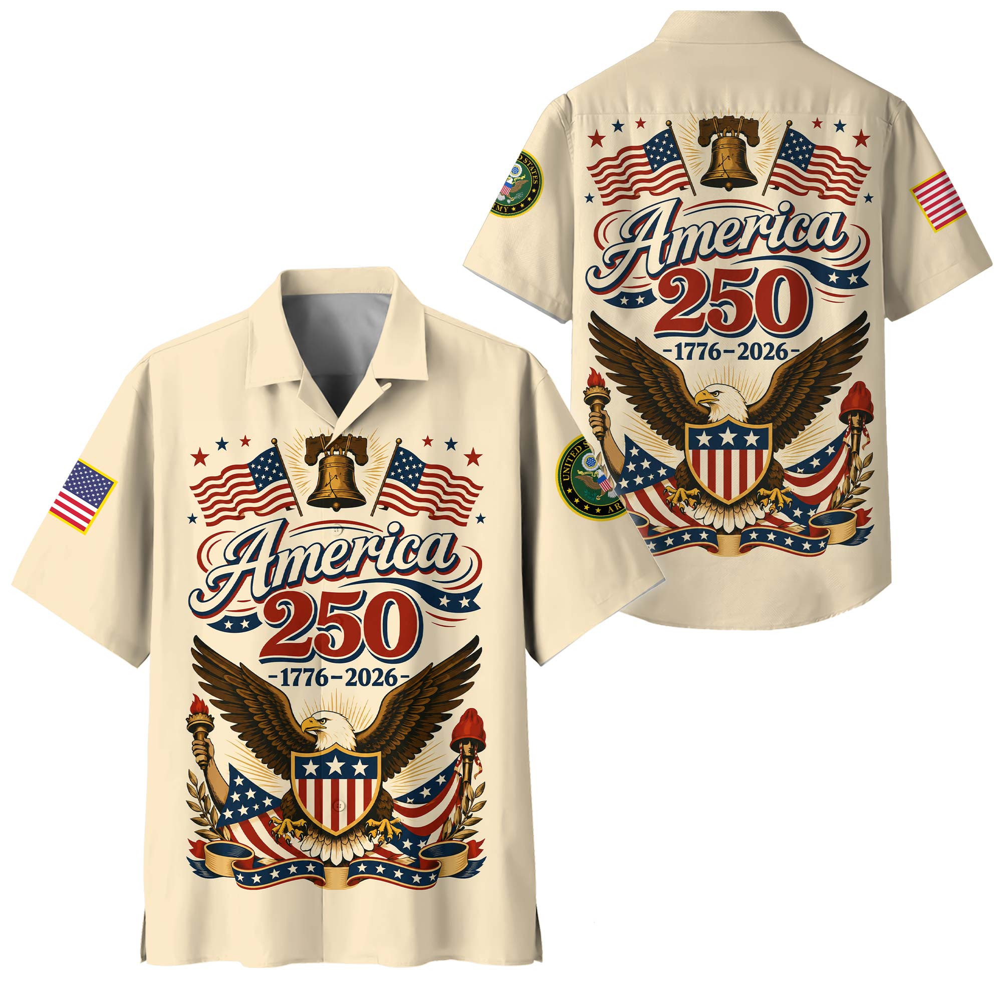 Premium America 250th Anniversary US Army Hawaiian Shirt VPVC408571, Gifts For Army Veteran, Gifts For Veterans Day, Independence Day