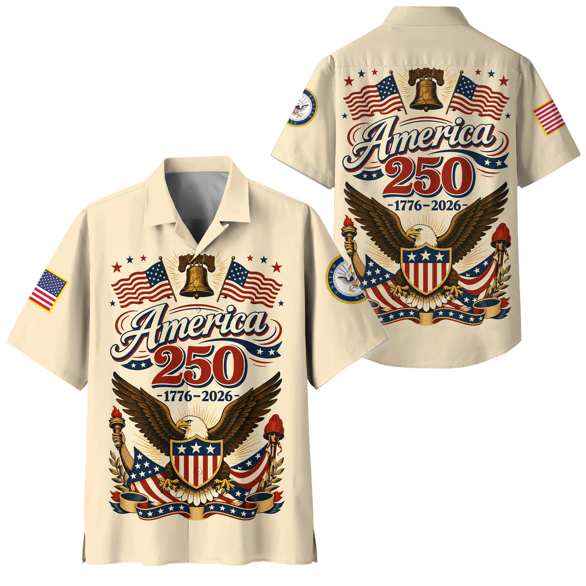 Premium America 250th Anniversary US Navy Hawaiian Shirt VPVC408572, Gifts For Navy Veteran, Gifts For Veterans Day, Independence Day