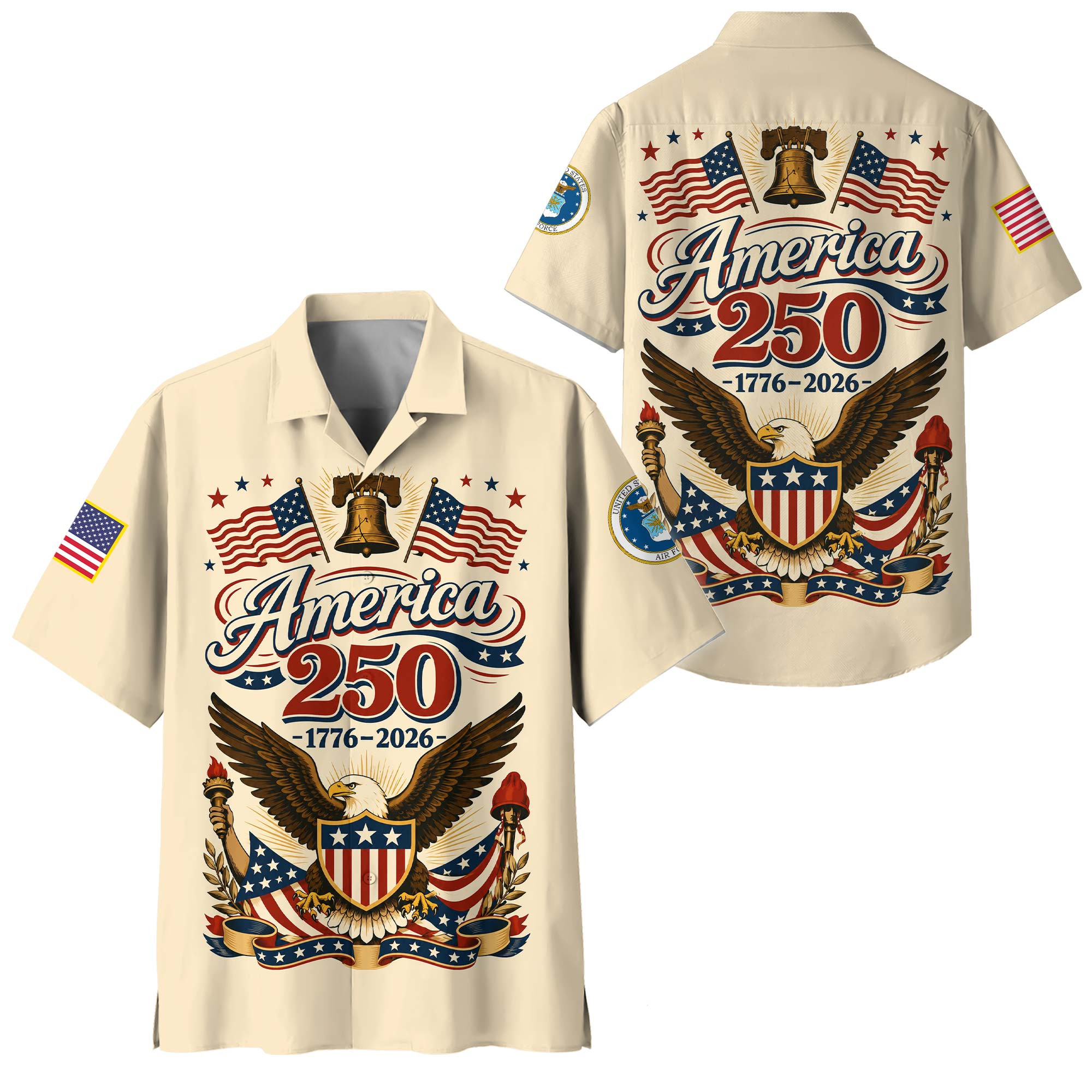 Premium America 250th Anniversary USAF Hawaiian Shirt VPVC408574, Gifts For Air Force Veteran, Gifts For Veterans Day, Independence Day