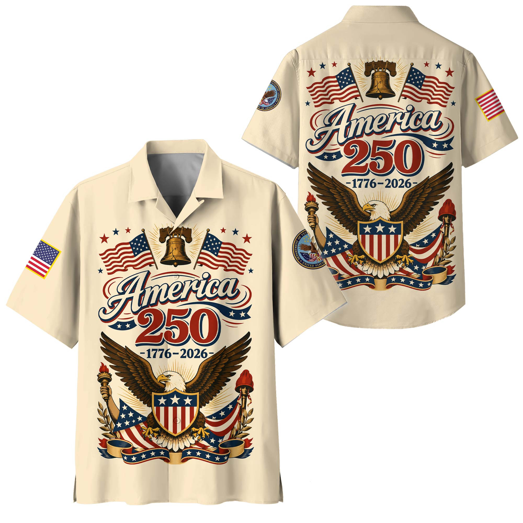 Premium America 250th Anniversary US Veteran Hawaiian Shirt VPVC408577, Gifts For US Veteran, Gifts For Veterans Day, Independence Day