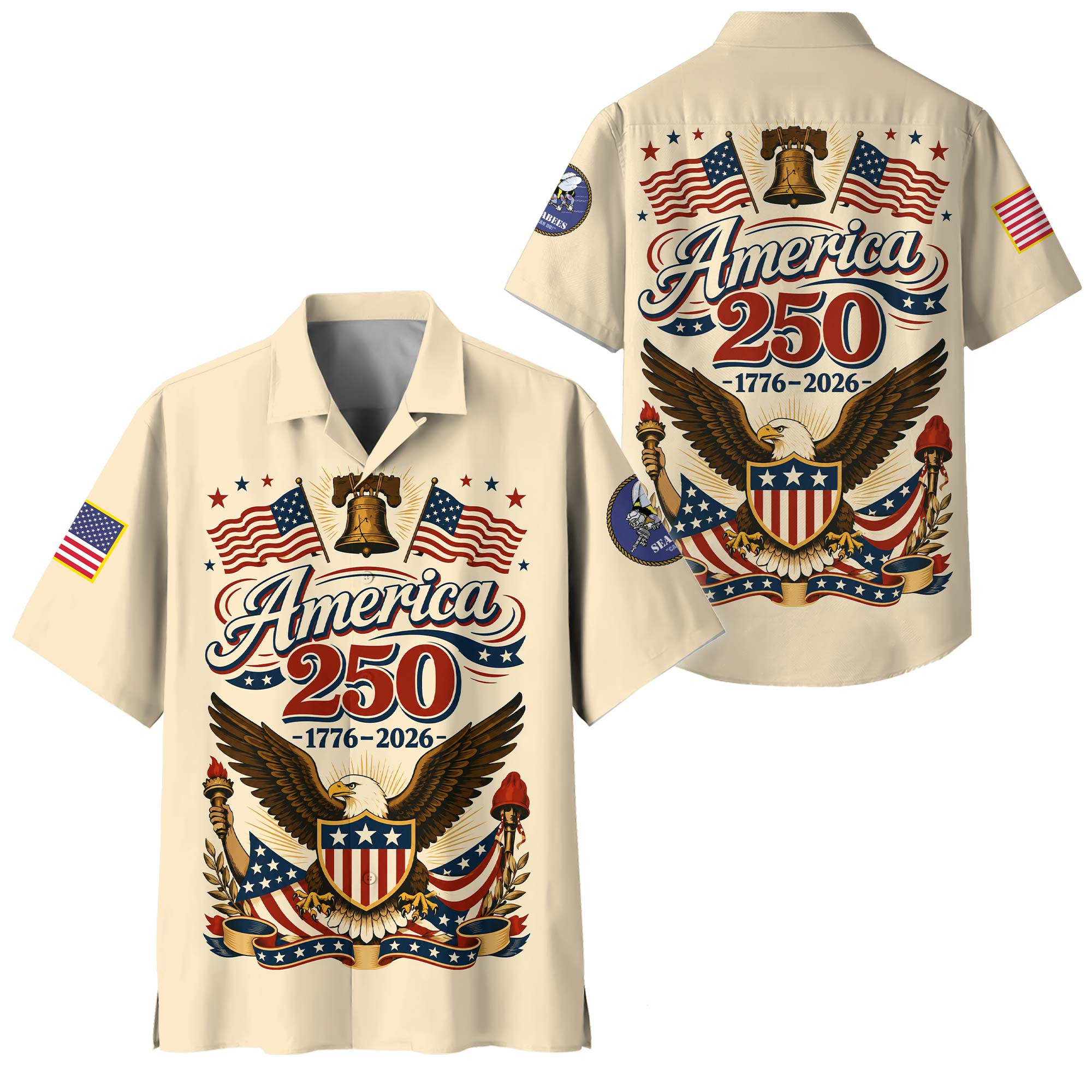 Premium America 250th Anniversary US Seabees Veteran Hawaiian Shirt VPVC408579, Gifts For Seabees Veteran, Gifts For Veterans Day, Independence Day