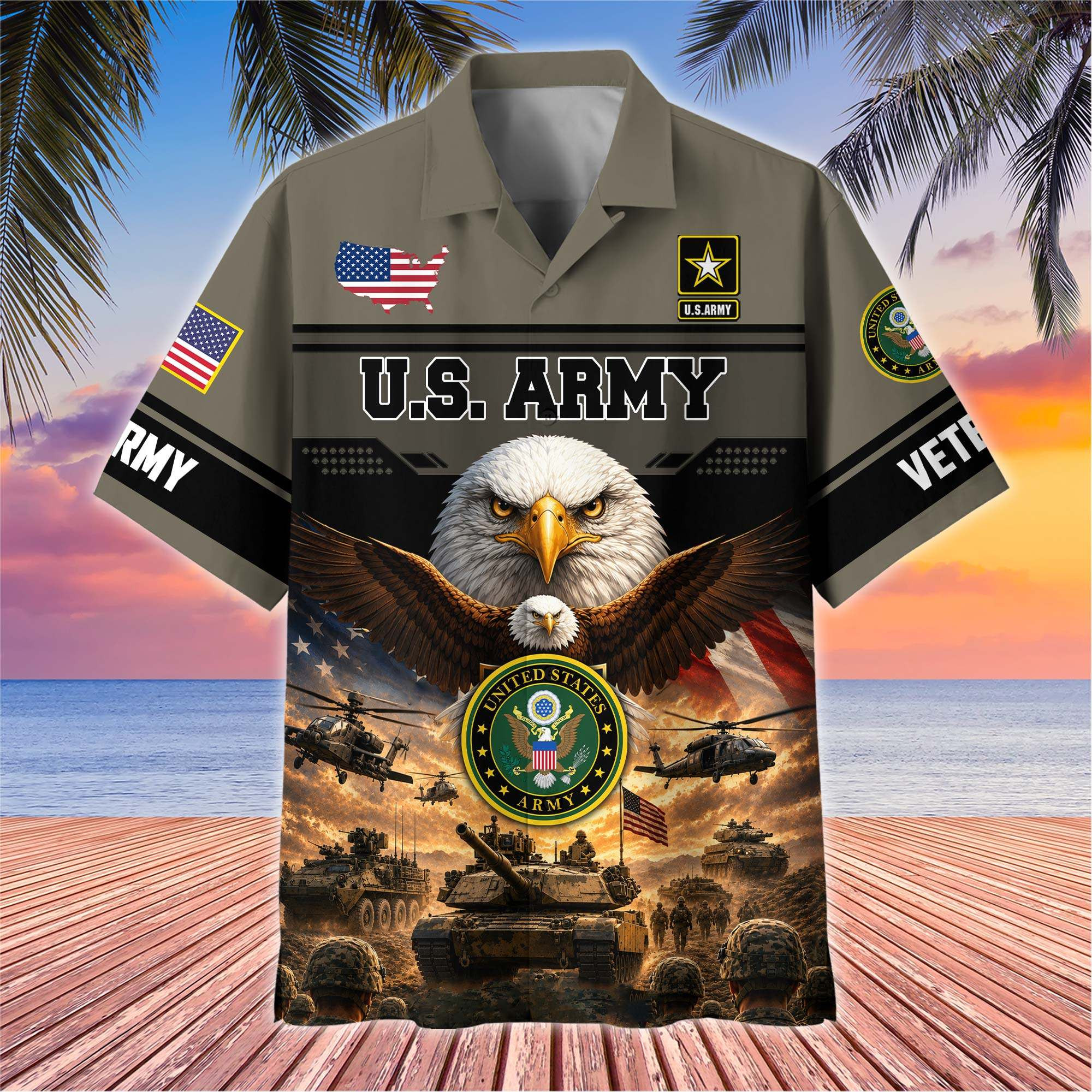 Premium US Veterans Hawaiian Shirt ATTN110621, Gifts For US Veterans, Gifts For Father’s Day, Veterans Day