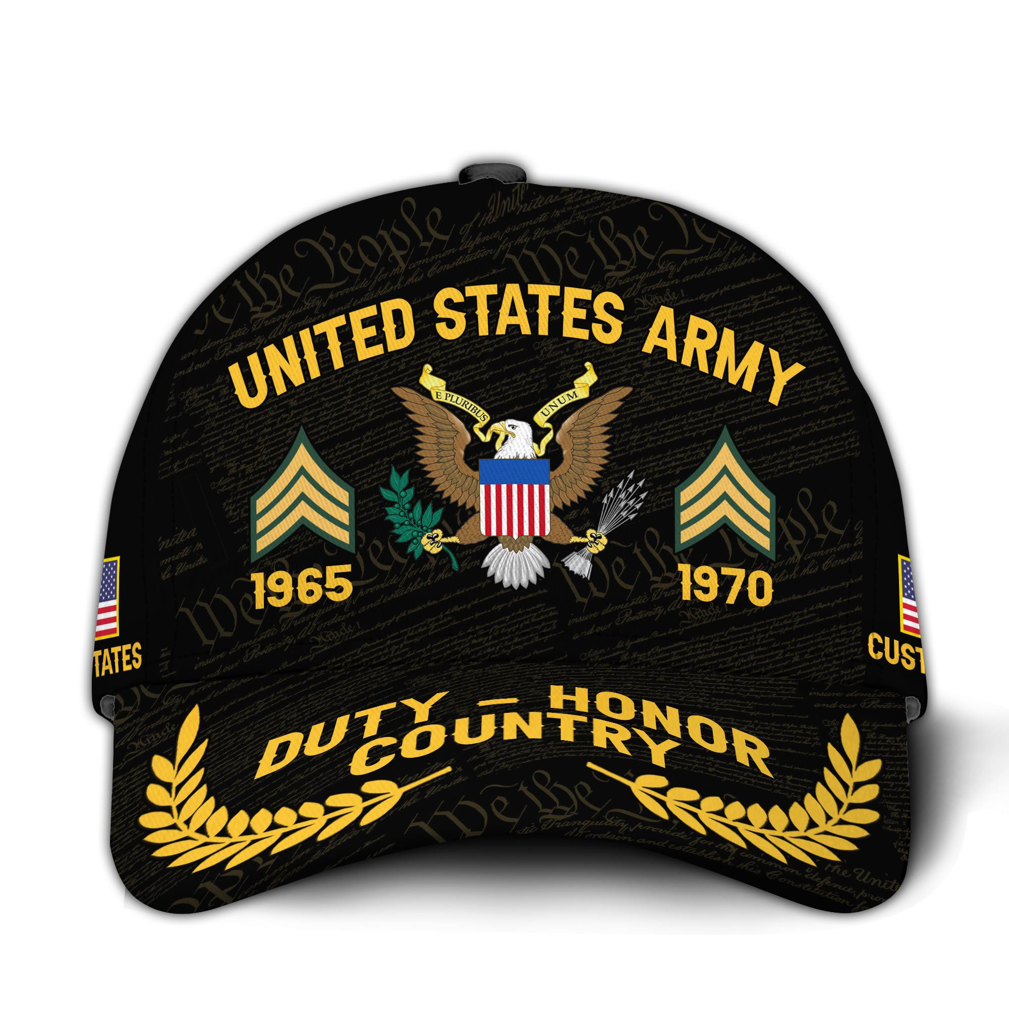 Premium Custom US Army Veteran Hat VPVC020671, Cap For Army Veterans, Gifts For Veterans Day, Father’s Day