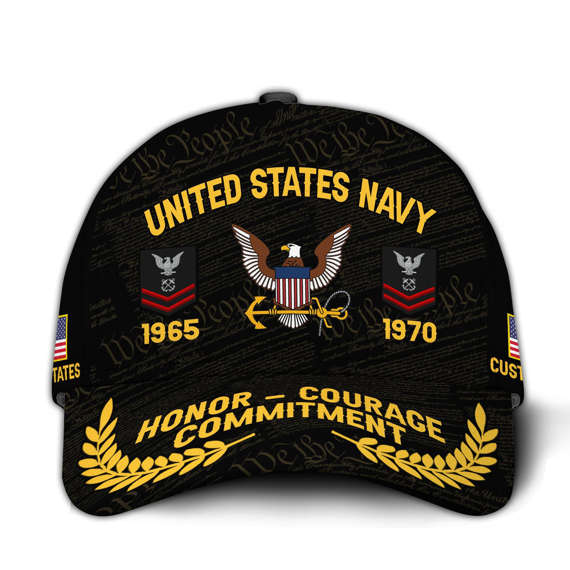 Premium Custom US Navy Veteran Hat VPVC020672, Cap For Navy Veterans, Gifts For Veterans Day, Father’s Day