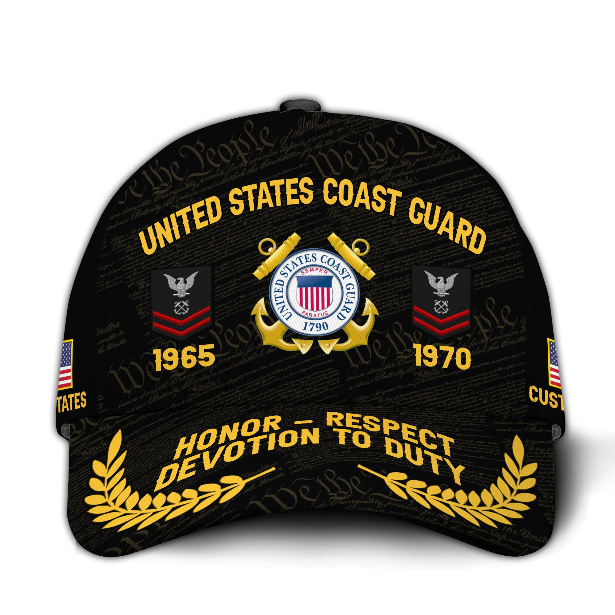 Premium Custom USCG Veteran Hat VPVC020675, Cap For Coast Guard Veterans, Gifts For Veterans Day, Father’s Day