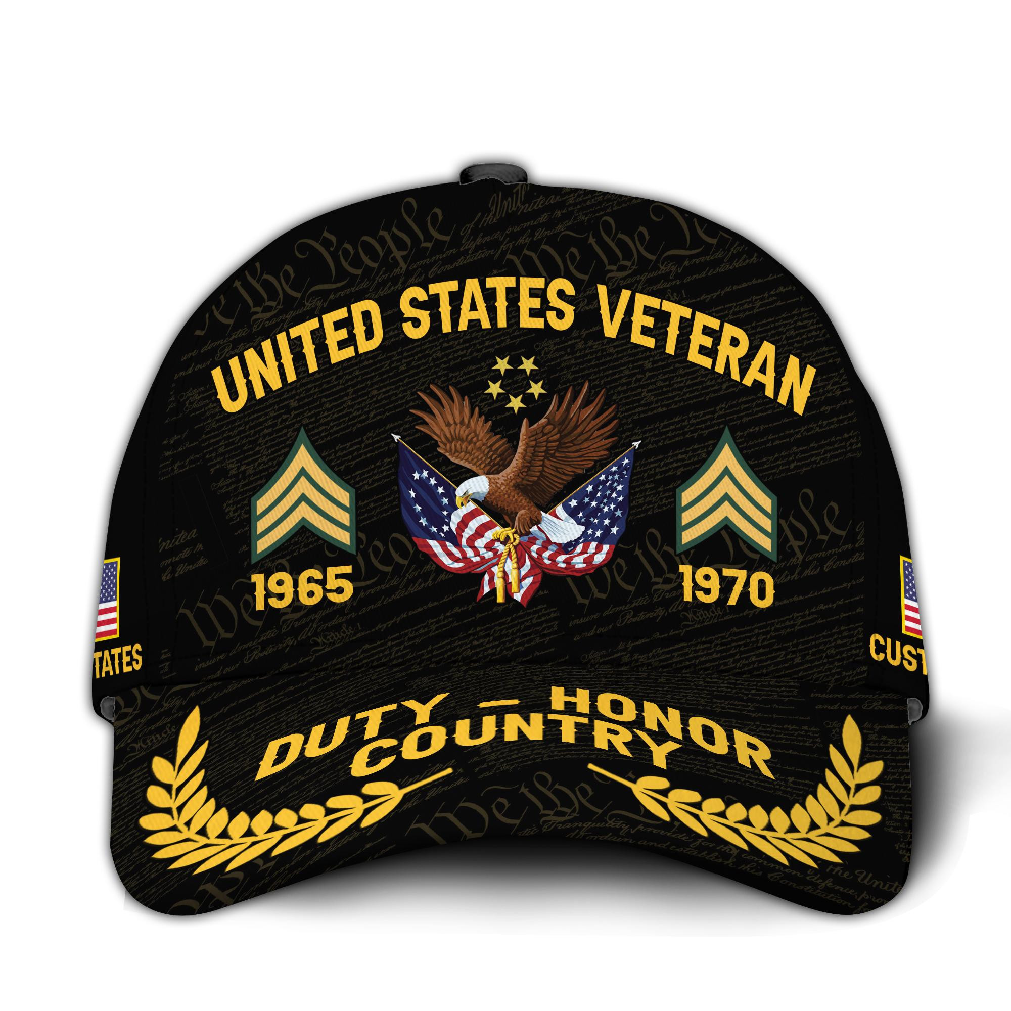 Premium Custom US Veteran Hat VPVC020677, Cap For US Veterans, Gifts For Veterans Day, Father’s Day