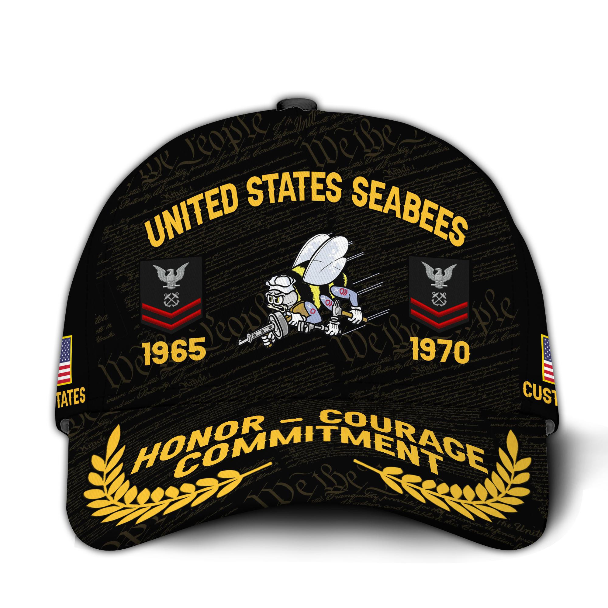Premium Custom US Seabees Veteran Hat VPVC020679, Cap For Seabees Veteran, Gifts For Veterans Day, Father’s Day
