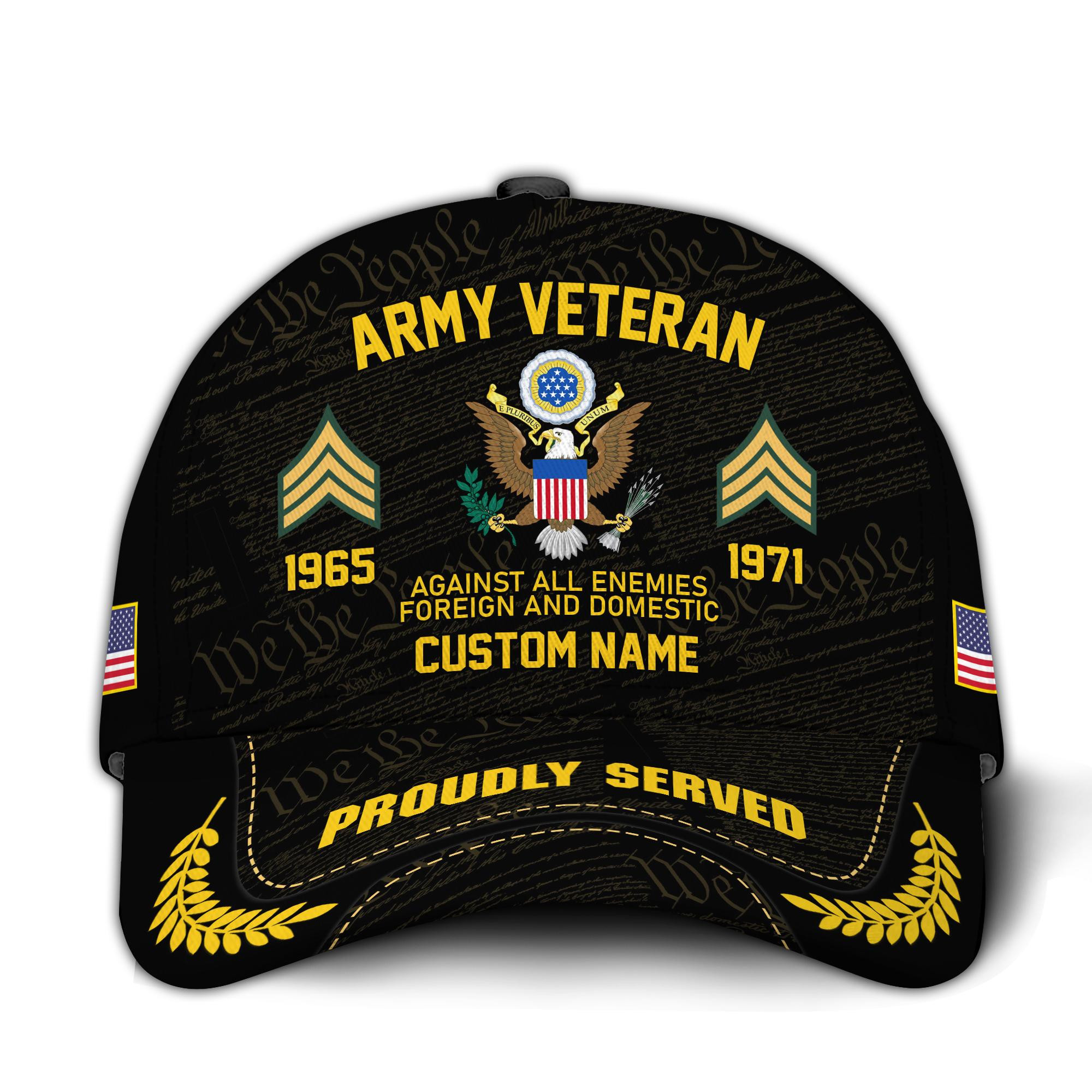 Premium Custom US Army Veteran Hat VPVC020681, Cap For Army Veterans, Gifts For Veterans Day, Father’s Day