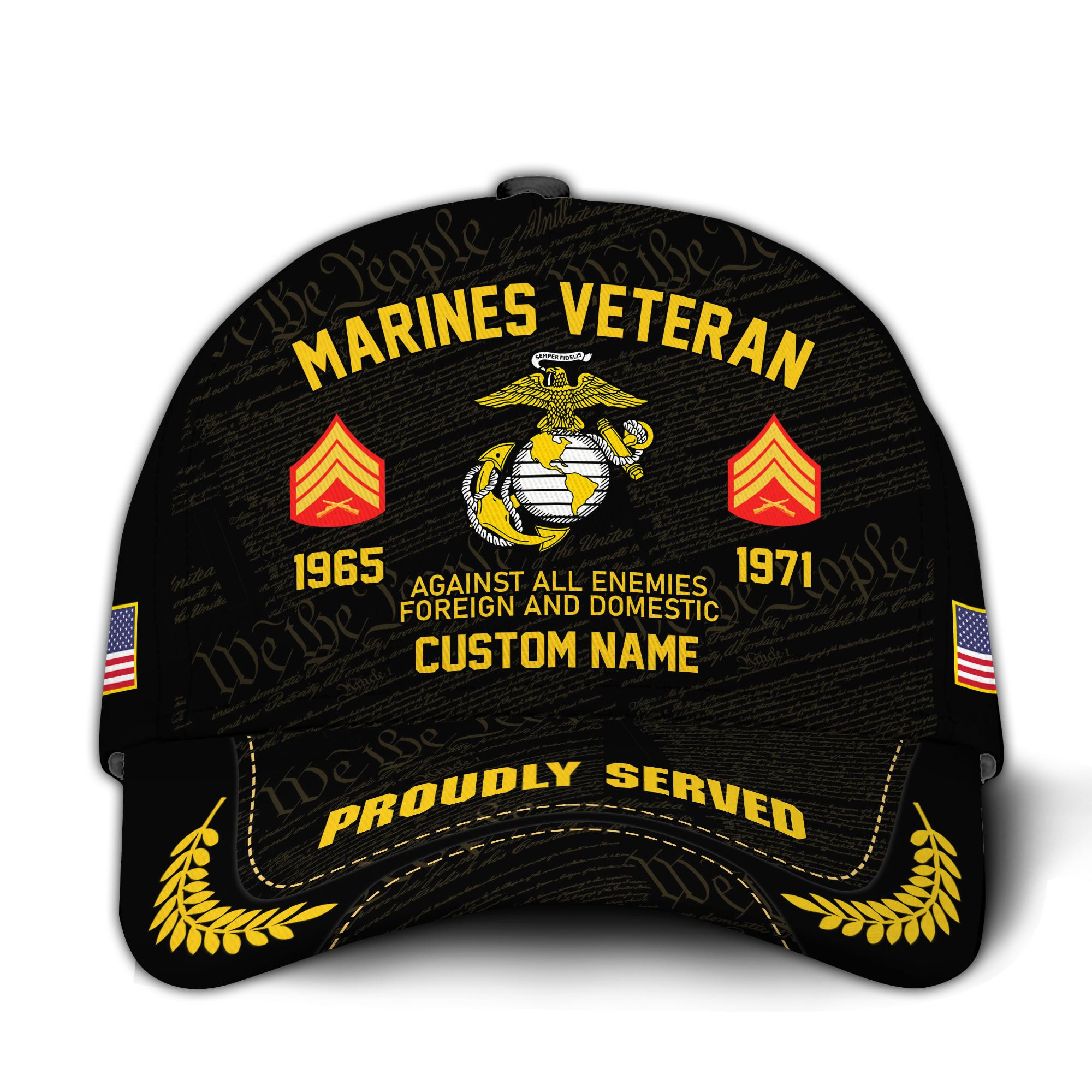 Premium Custom USMC Veteran Hat VPVC020683, Cap For Marine Veterans, Gifts For Veterans Day, Father’s Day