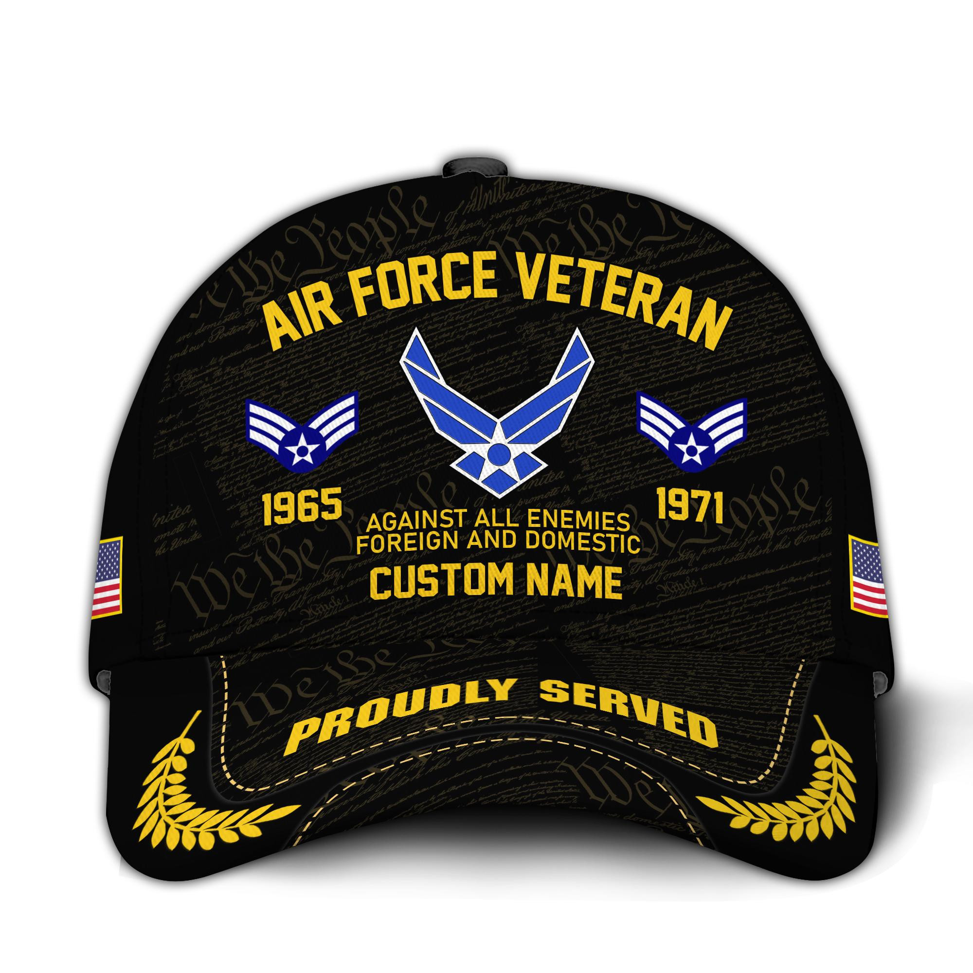 Premium Custom USAF Veteran Hat VPVC020684, Cap For Air Force Veterans, Gifts For Veterans Day, Father’s Day