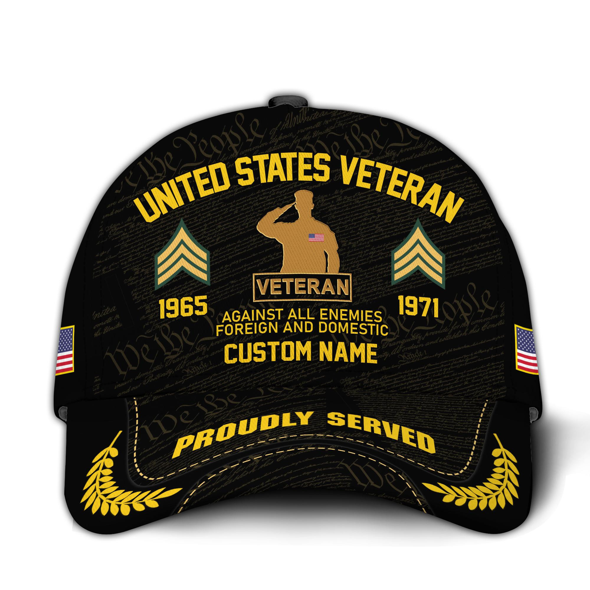 Premium Custom US Veteran Hat VPVC020687, Cap For US Veterans, Gifts For Veterans Day, Father’s Day