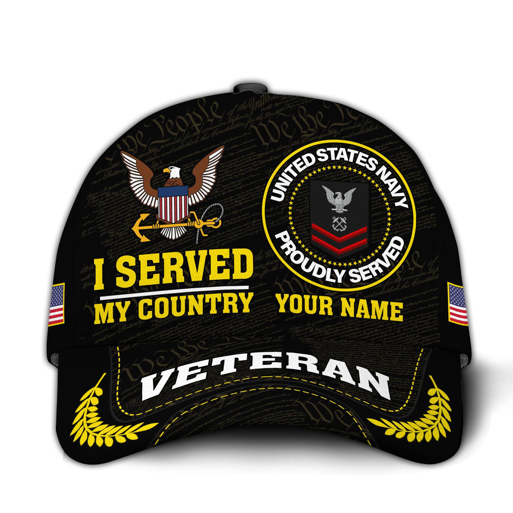 Premium Custom US Navy Veteran Hat VPVC020702, Cap For Navy Veterans, Gifts For Veterans Day, Father’s Day
