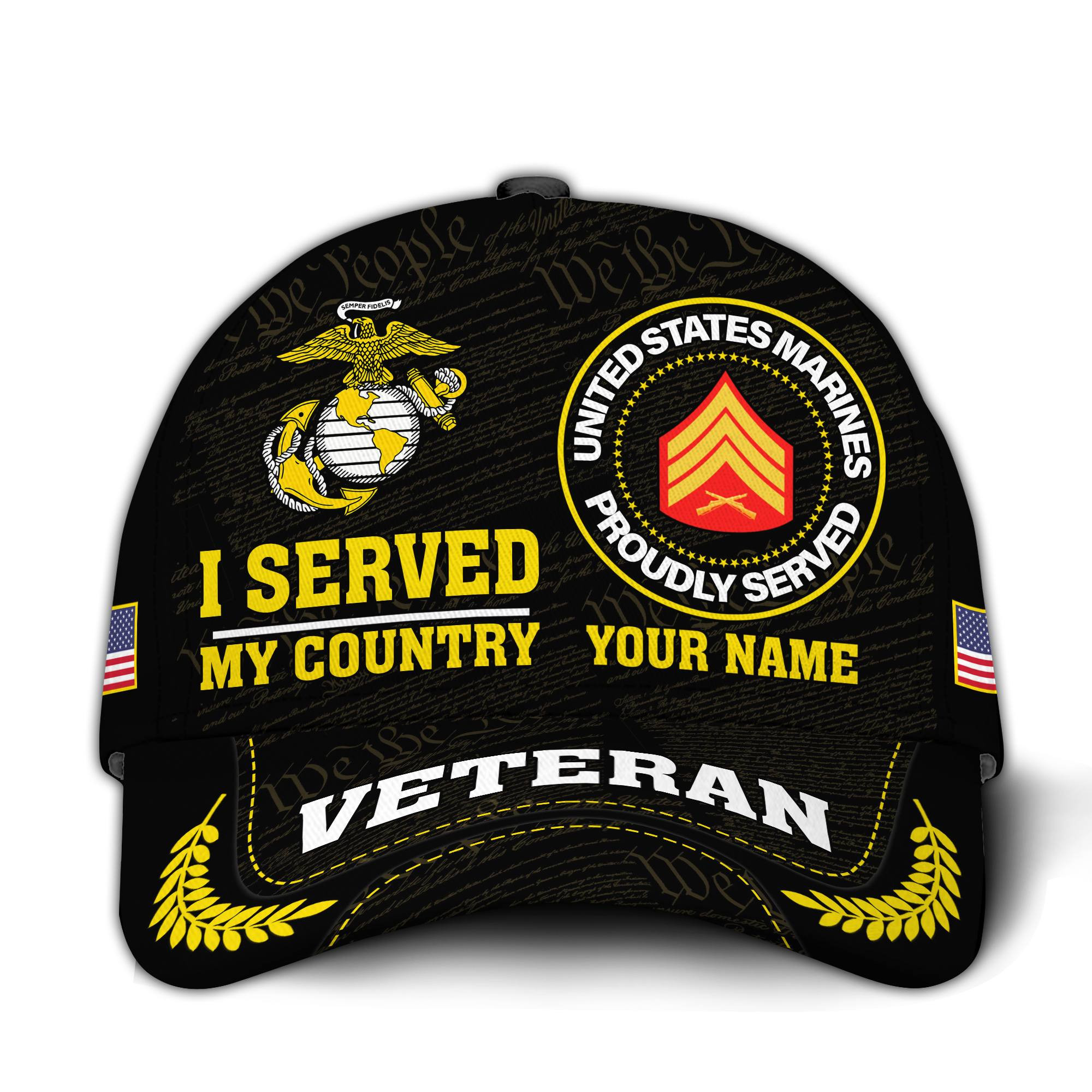 Premium Custom USMC Veteran Hat VPVC020703, Cap For Marine Veterans, Gifts For Veterans Day, Father’s Day