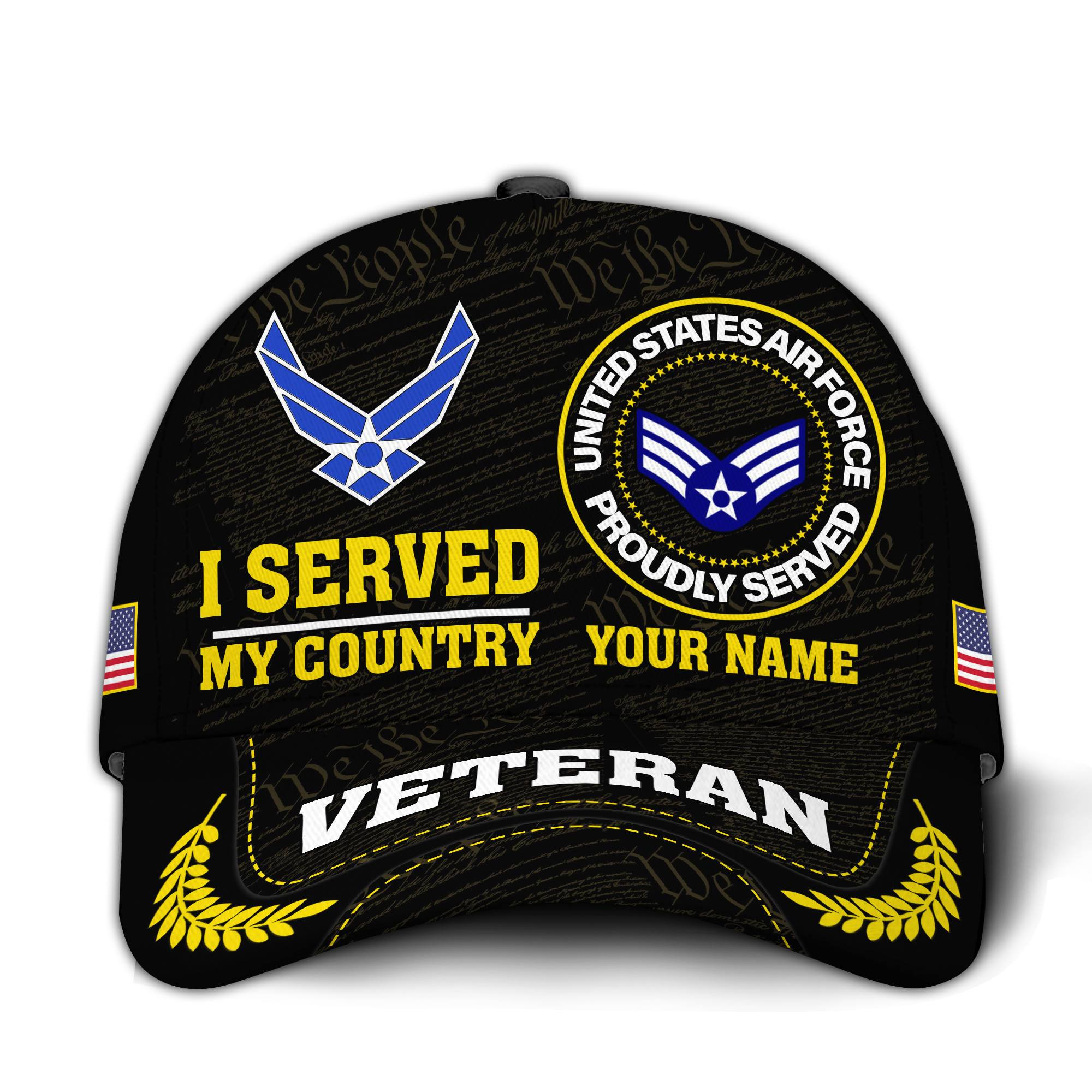 Premium Custom USAF Veteran Hat VPVC020704, Cap For Air Force Veterans, Gifts For Veterans Day, Father’s Day