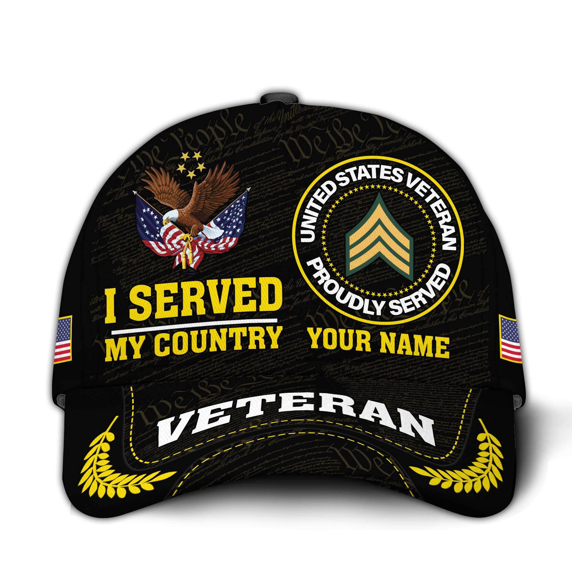 Premium Custom US Veteran Hat VPVC020707, Cap For US Veterans, Gifts For Veterans Day, Father’s Day