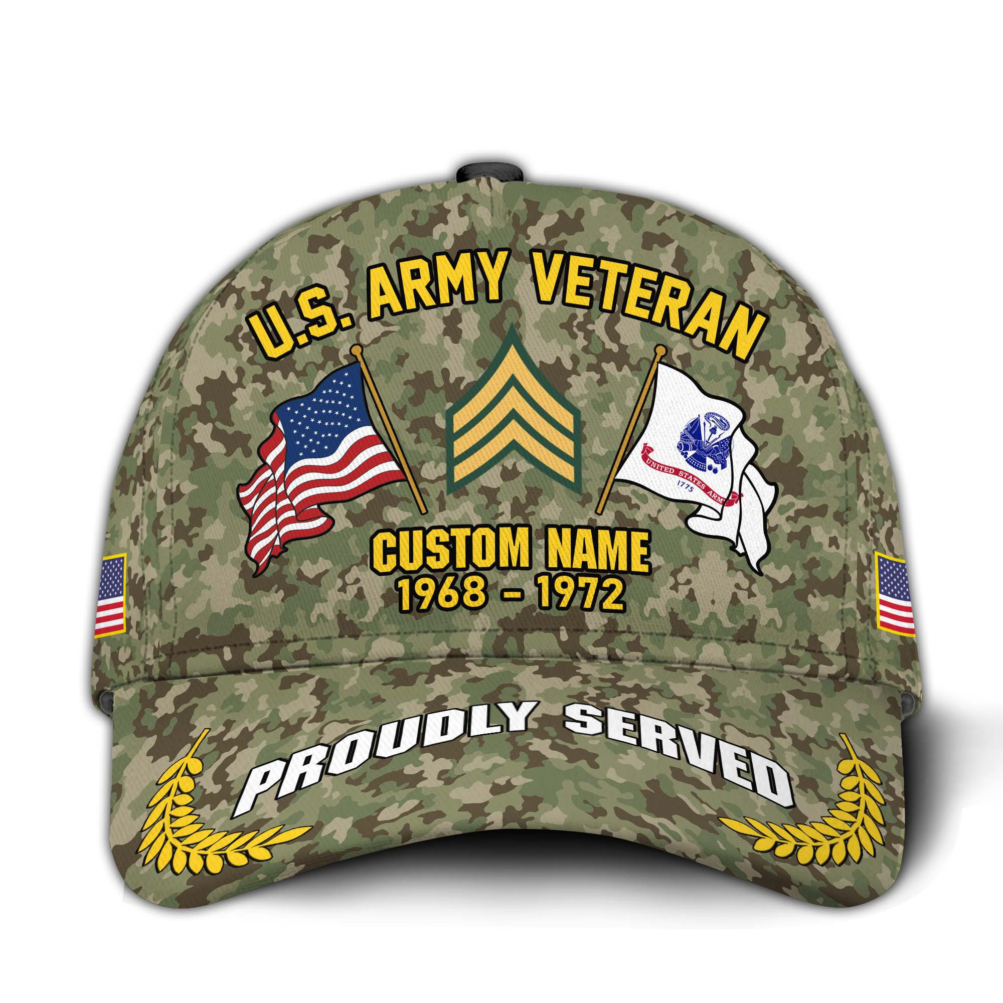 Premium Custom US Army Veteran Hat VPVC020732, Cap For Army Veterans, Gifts For Veterans Day, Father’s Day