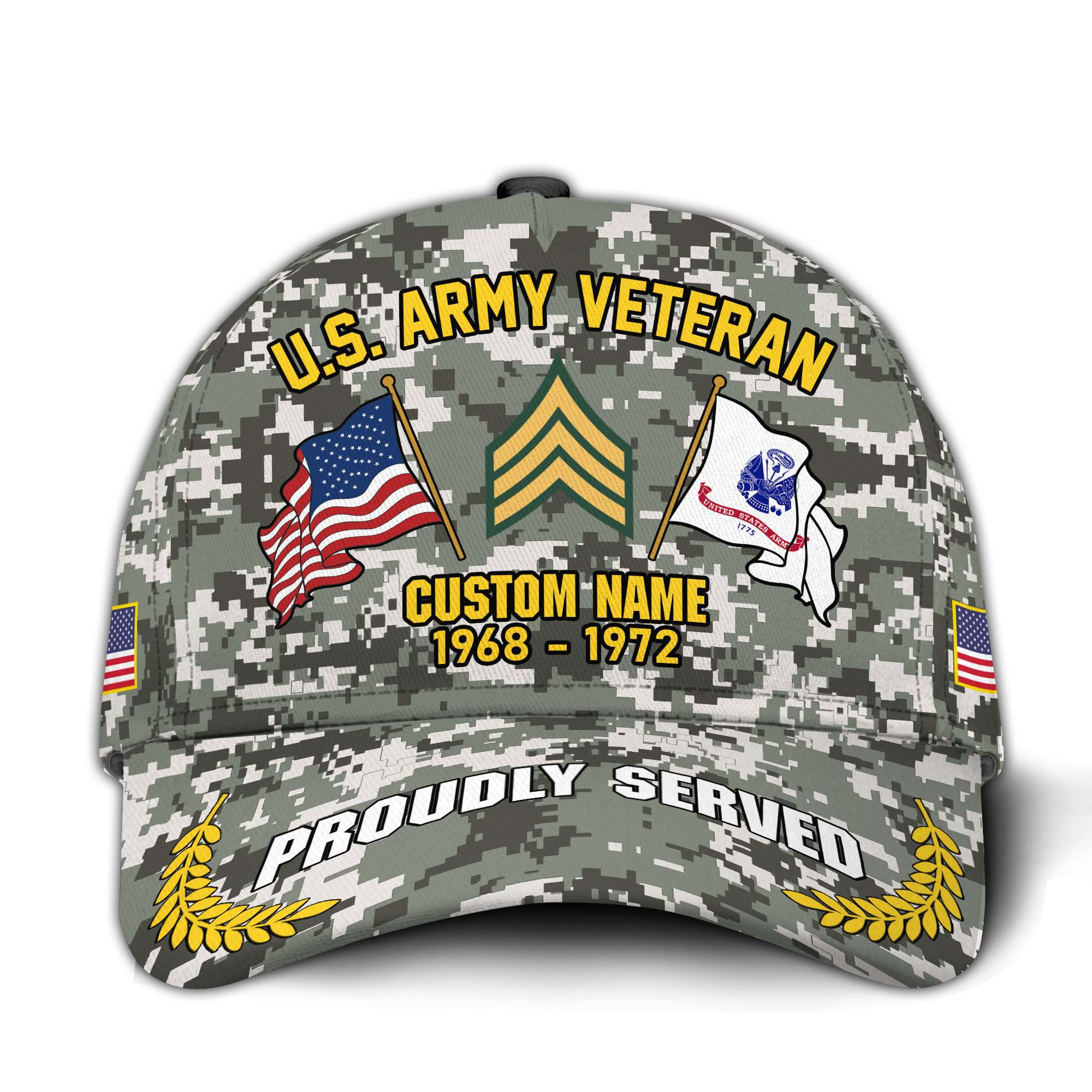 Premium Custom US Army Veteran Hat VPVC020733, Cap For Army Veterans, Gifts For Veterans Day, Father’s Day