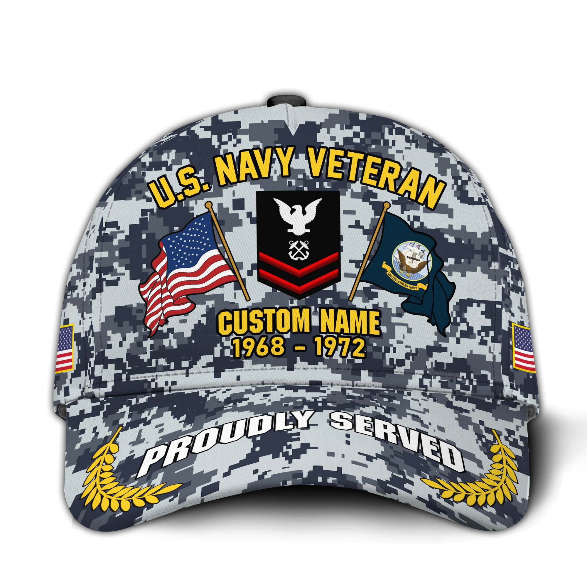 Premium Custom US Navy Veteran Hat VPVC020736, Cap For Navy Veterans, Gifts For Veterans Day, Father’s Day