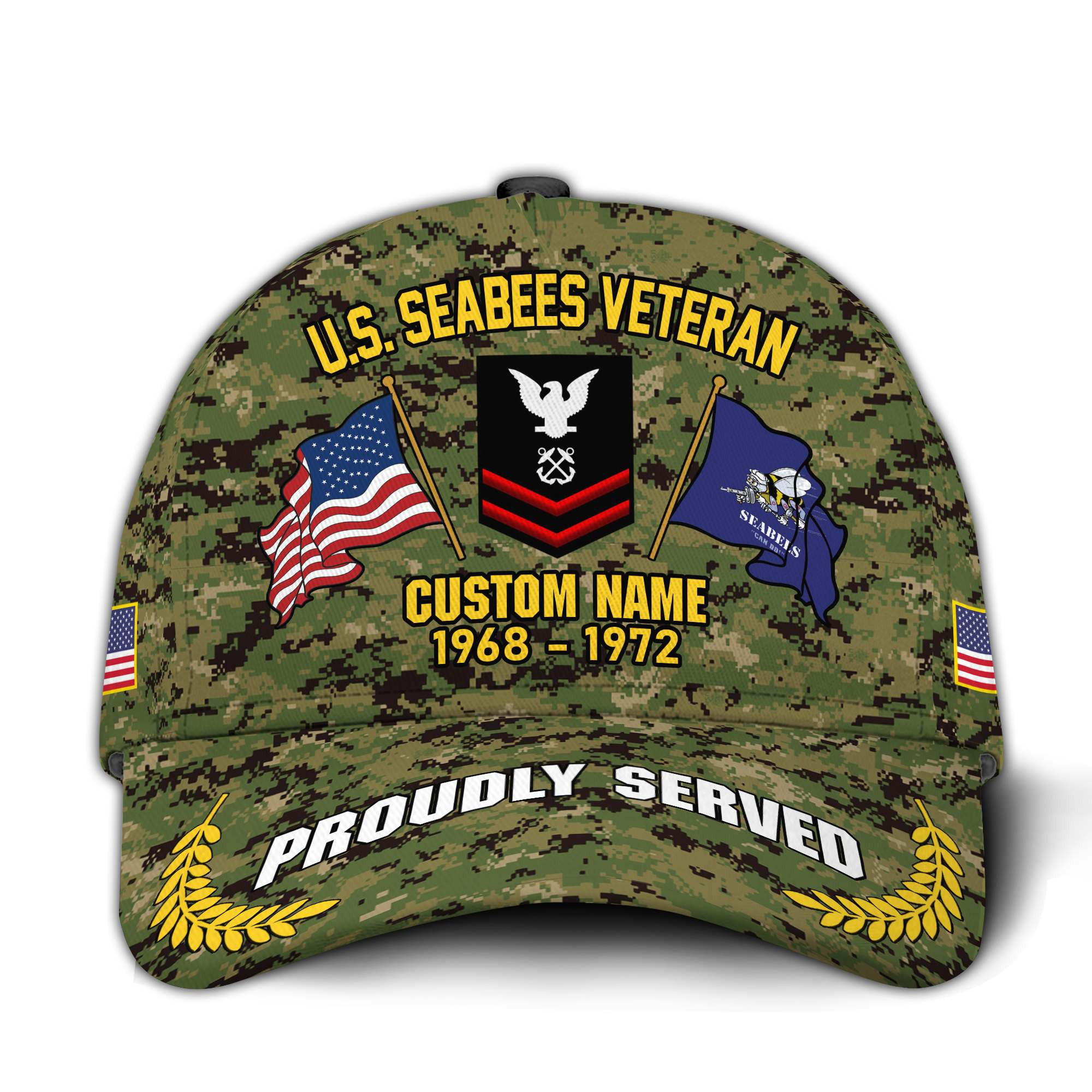 Premium Custom US Seabees Veteran Hat VPVC020739, Cap For Seabees Veteran, Gifts For Veterans Day, Father’s Day
