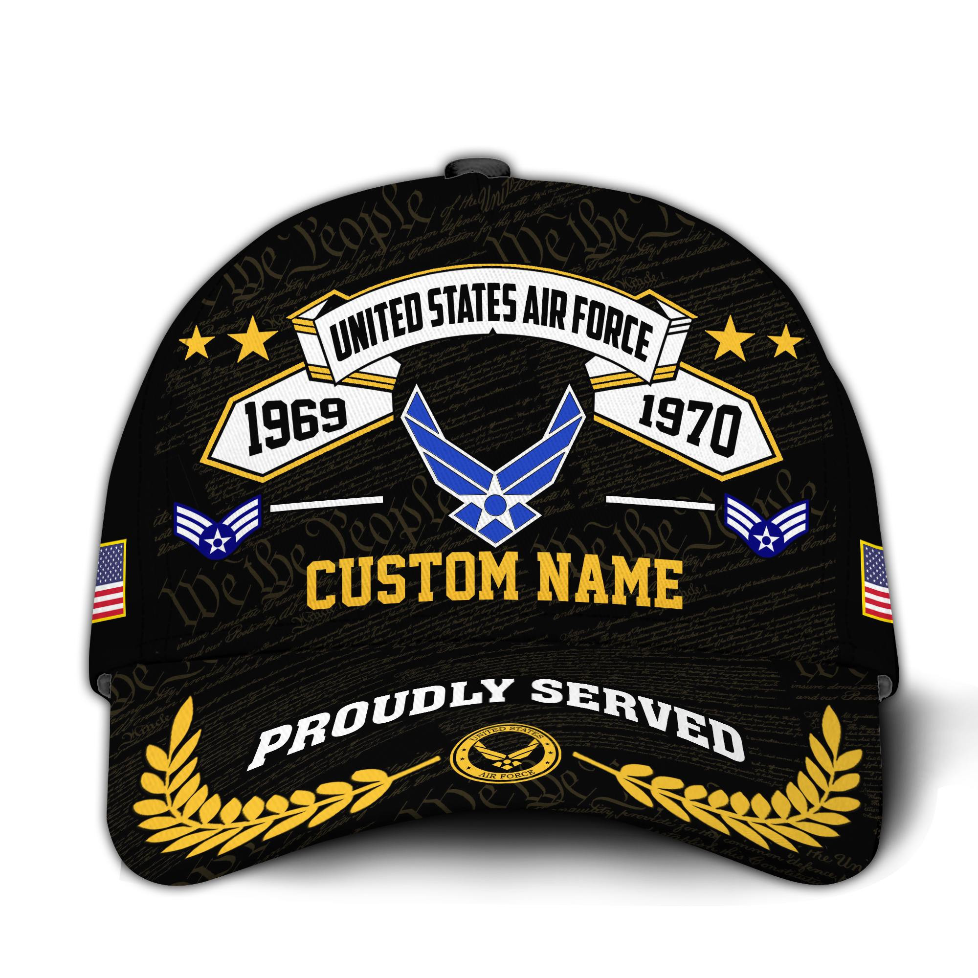 Premium Custom USAF Veteran Hat VPVC020714, Cap For Air Force Veterans, Gifts For Veterans Day, Father’s Day