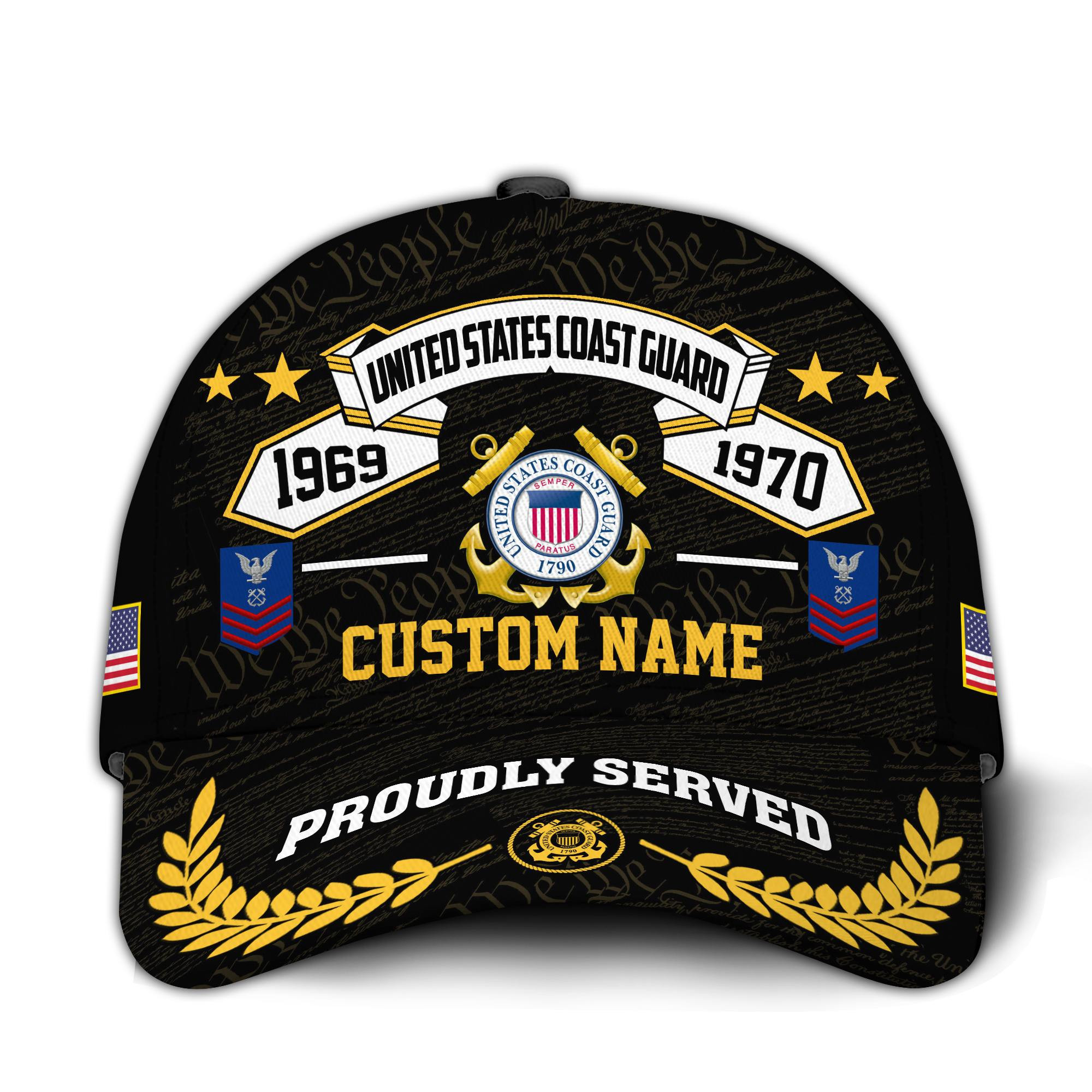 Premium Custom USCG Veteran Hat VPVC020715, Cap For Coast Guard Veterans, Gifts For Veterans Day, Father’s Day