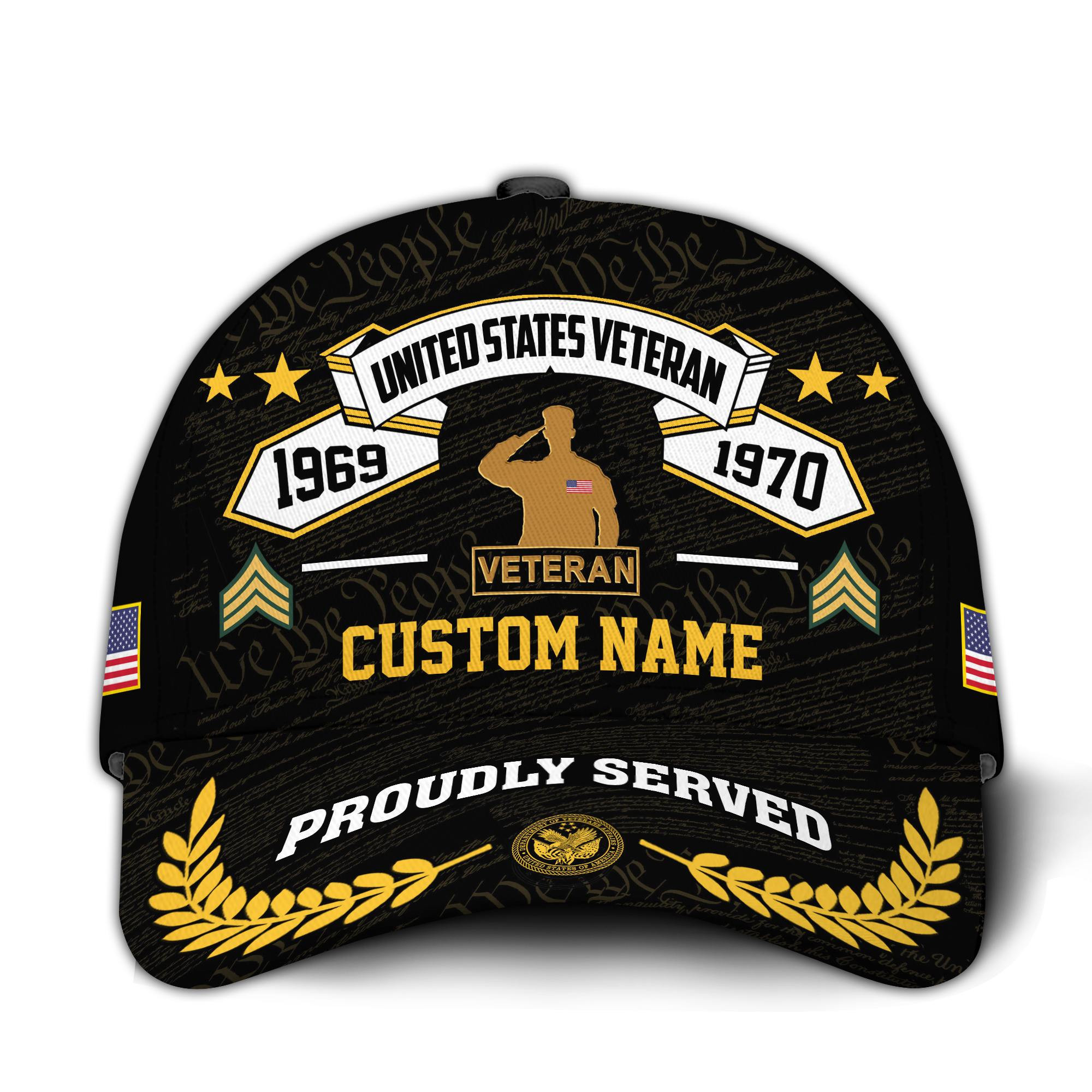 Premium Custom US Veteran Hat VPVC020717, Cap For US Veterans, Gifts For Veterans Day, Father’s Day