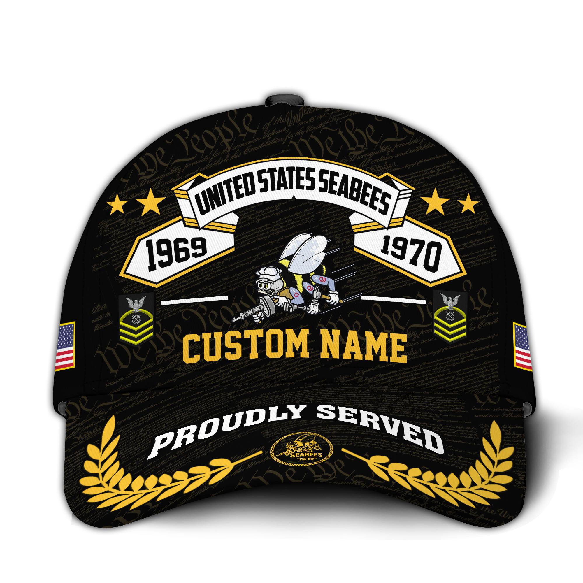 Premium Custom US Seabees Veteran Hat VPVC020719, Cap For Seabees Veteran, Gifts For Veterans Day, Father’s Day