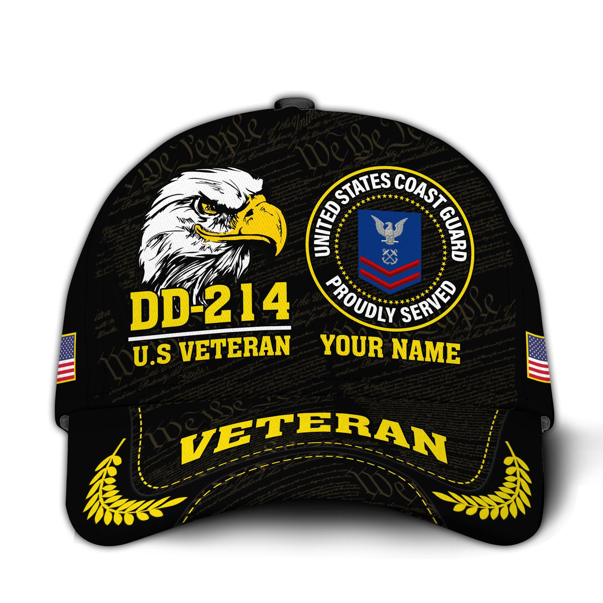 Premium Custom USCG Veteran Hat VPVC020755, Cap For Coast Guard Veterans, Gifts For Veterans Day, Father’s Day