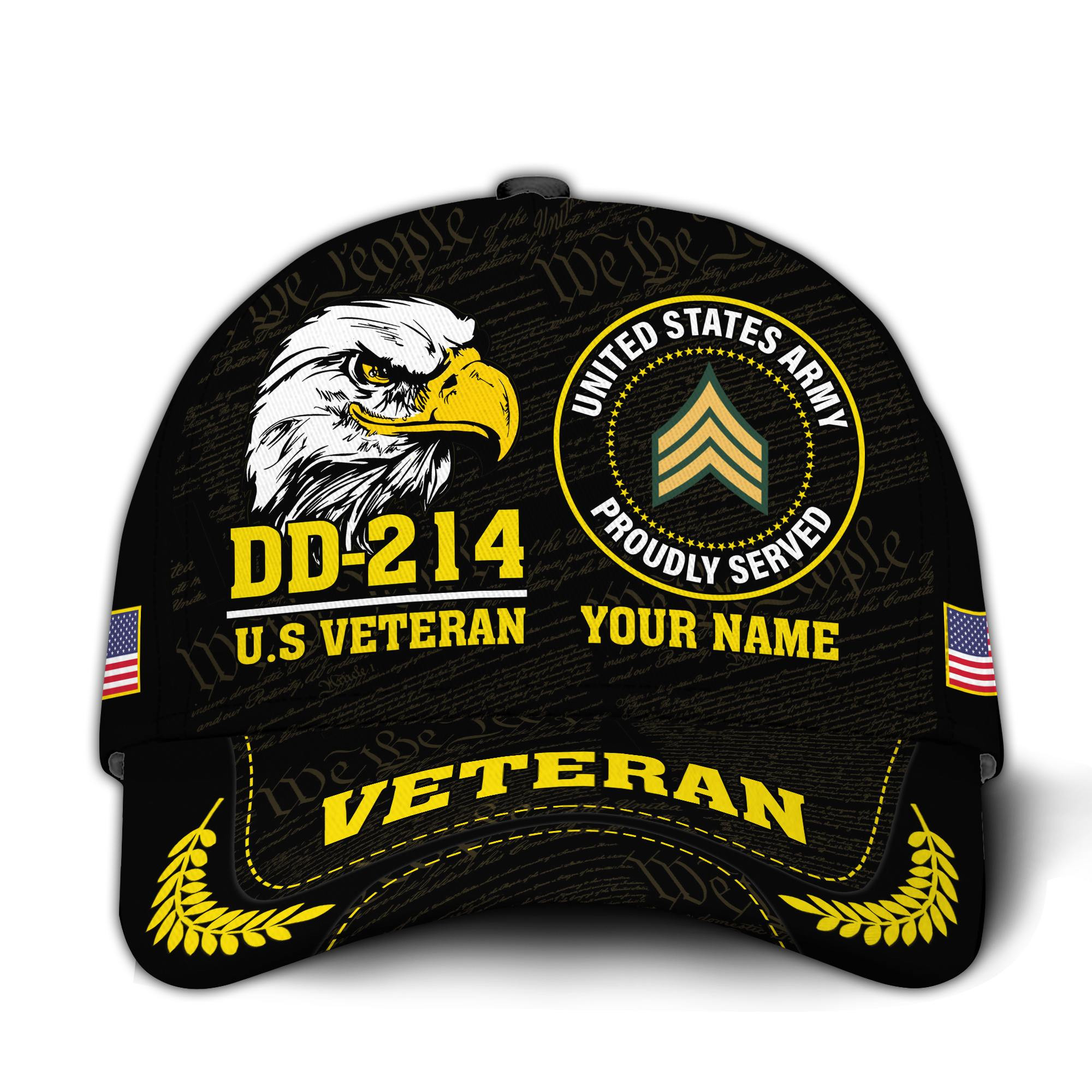 Premium Custom US Army Veteran Hat VPVC020751, Cap For Army Veterans, Gifts For Veterans Day, Father’s Day