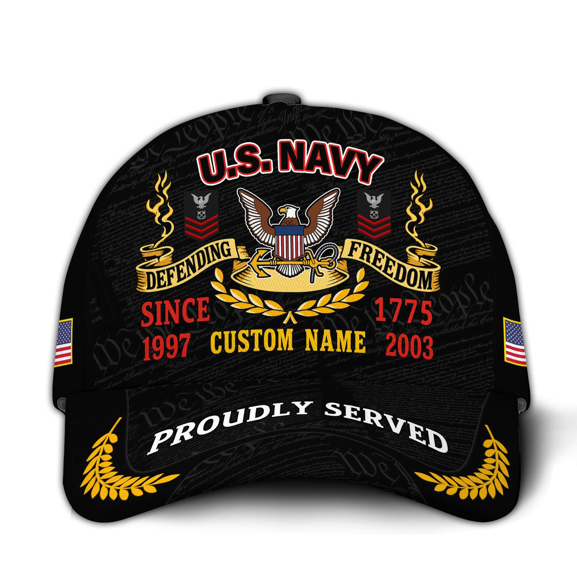 Premium Custom US Navy Veteran Hat VPVC020762, Cap For Navy Veterans, Gifts For Veterans Day, Father’s Day