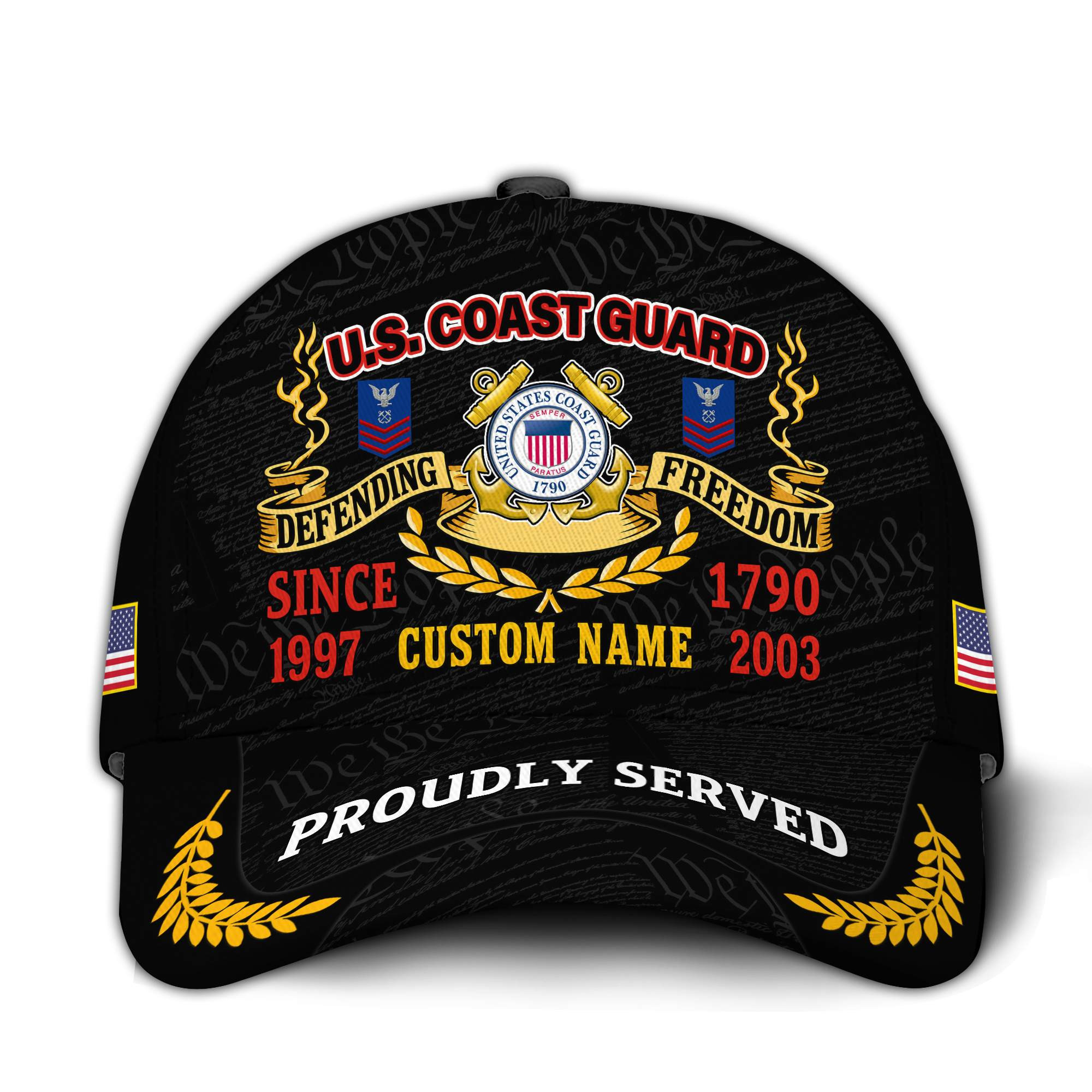 Premium Custom USCG Veteran Hat VPVC020765, Cap For Coast Guard Veterans, Gifts For Veterans Day, Father’s Day