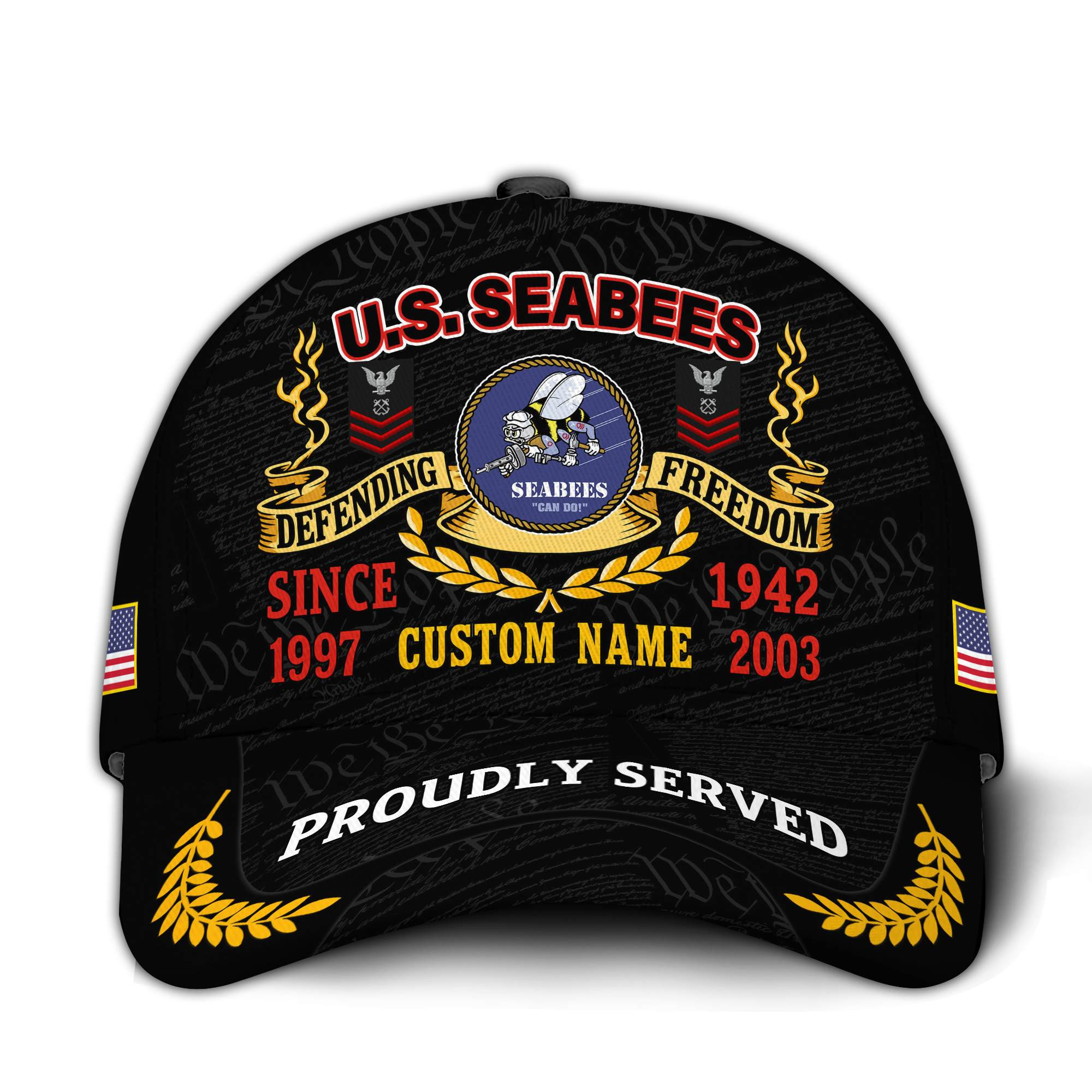 Premium Custom US Seabees Veteran Hat VPVC020769, Cap For Seabees Veteran, Gifts For Veterans Day, Father’s Day