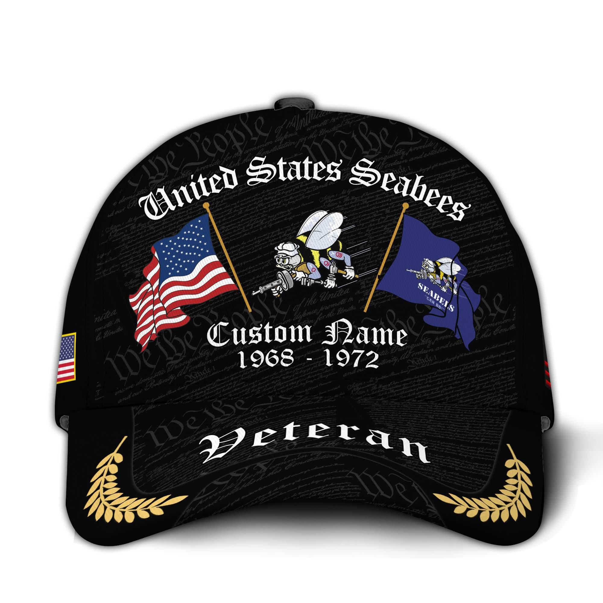 Premium Custom US Seabees Veteran Hat VPVC020789, Cap For Seabees Veteran, Gifts For Veterans Day, Father’s Day