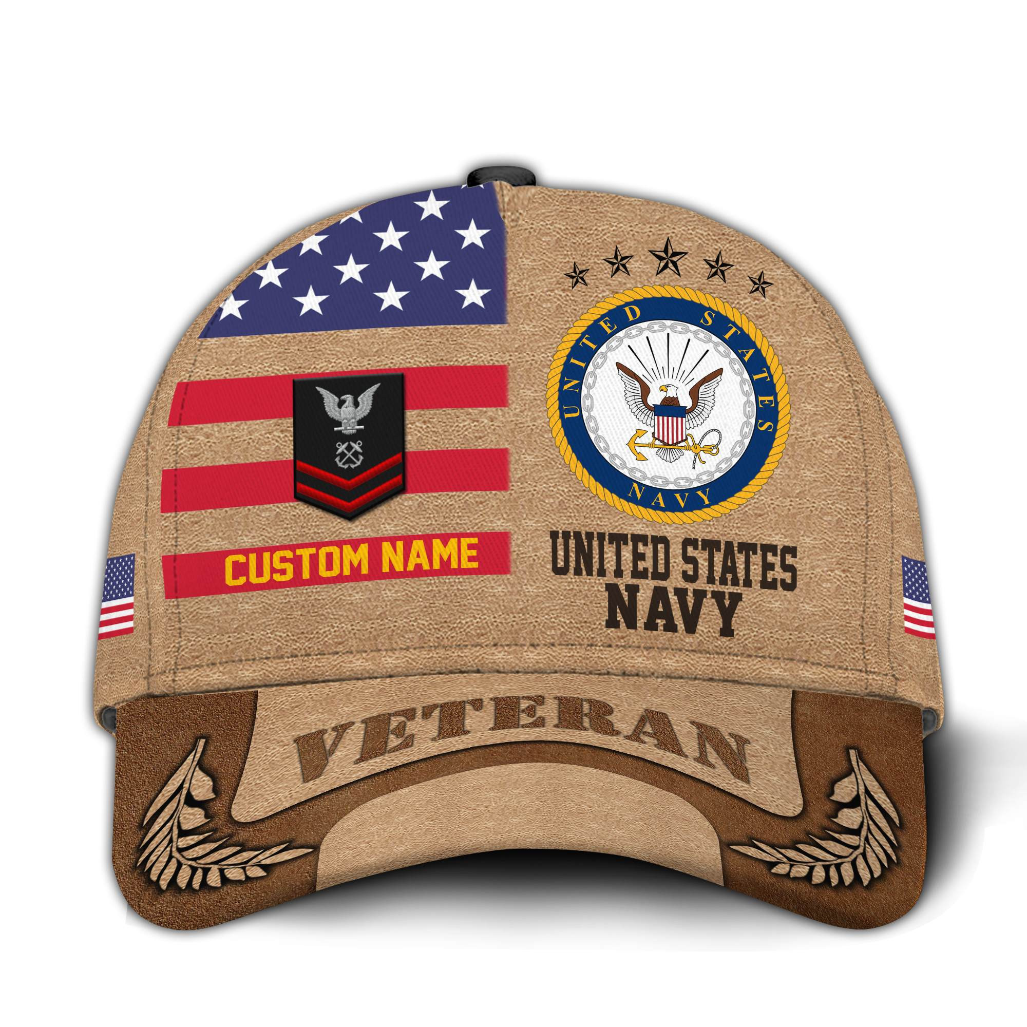 Premium Custom US Navy Veteran Hat VPVC020812, Cap For Navy Veterans, Gifts For Veterans Day, Father’s Day
