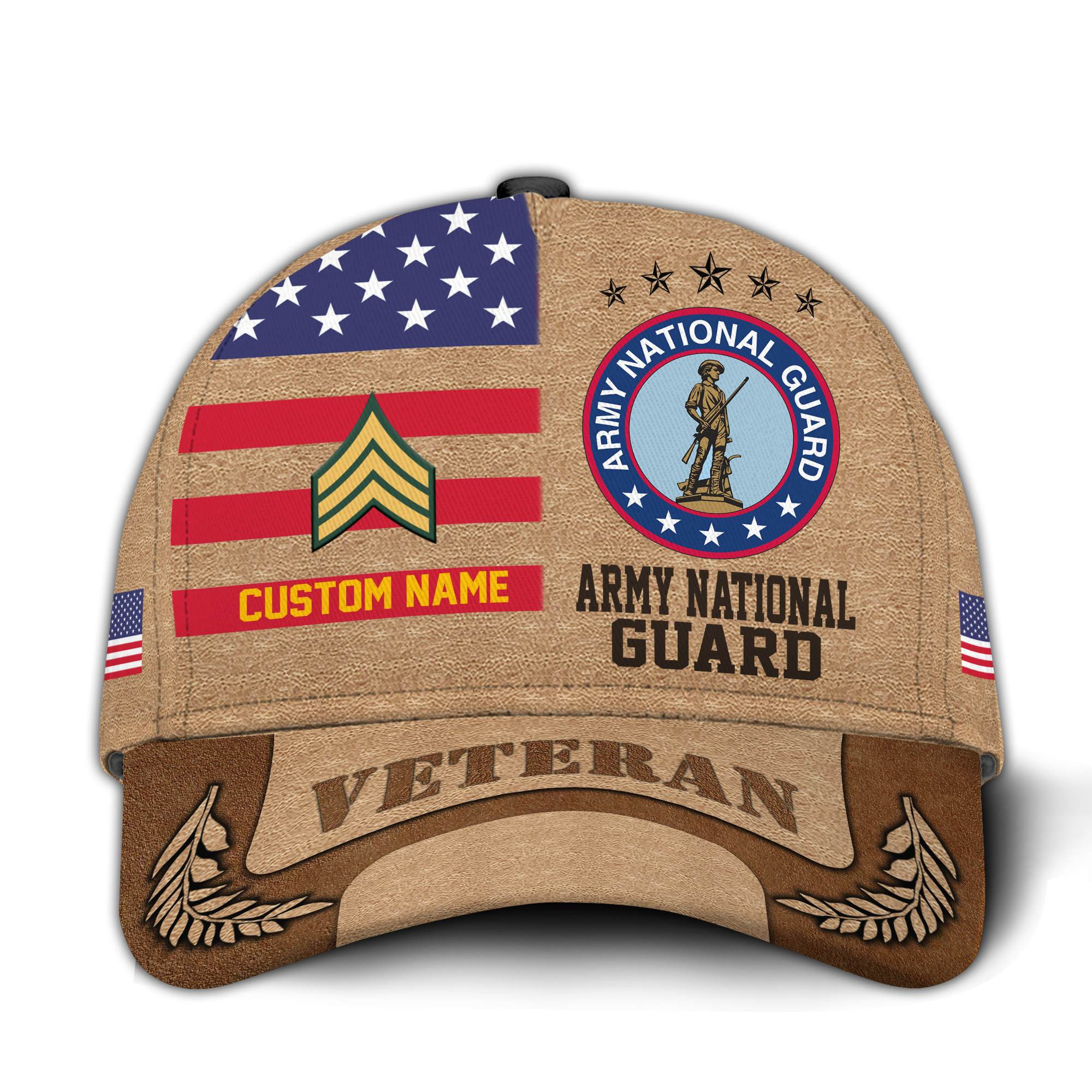 Premium Custom Army National Guard Veteran Hat VPVC020818, Cap For Army National Guard Veteran, Gifts For Veterans Day, Father’s Day