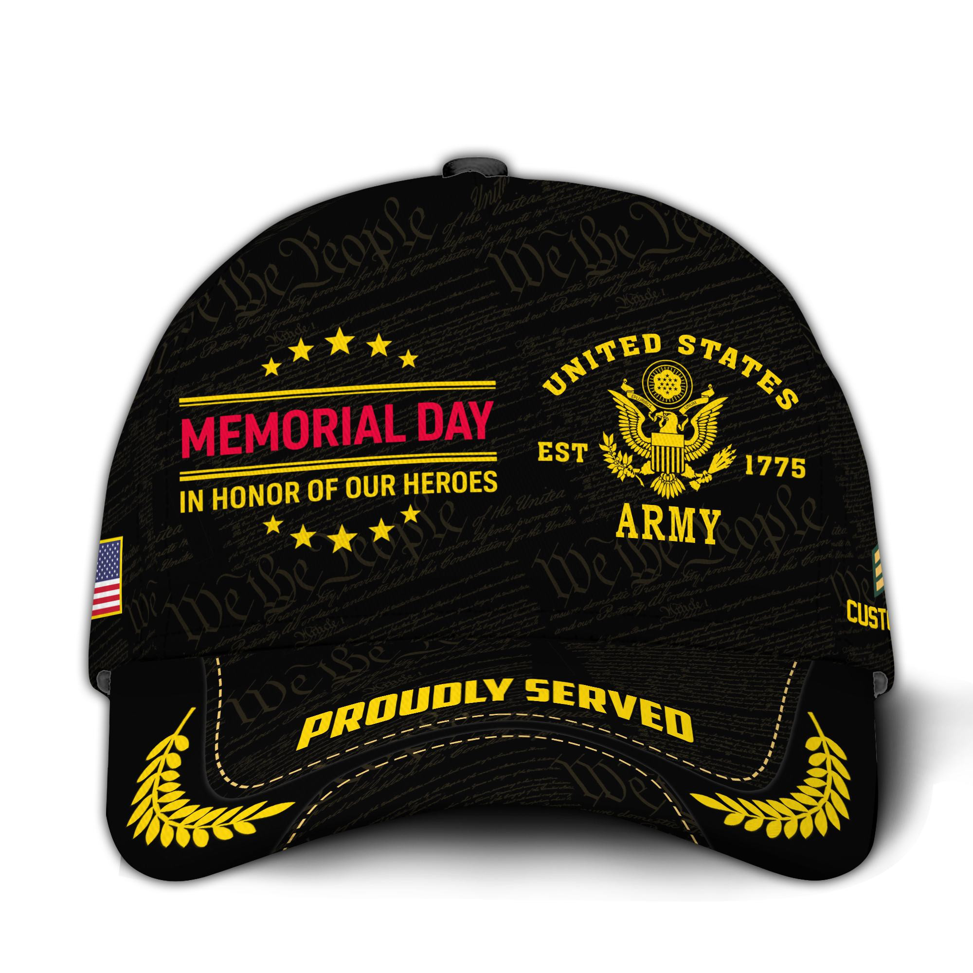 Premium Memorial Day In Honor Of Our Heroes Custom US Army Veteran Hat VPVC020881, Cap For Army Veterans, Gifts For Veterans Day, Memorial Day
