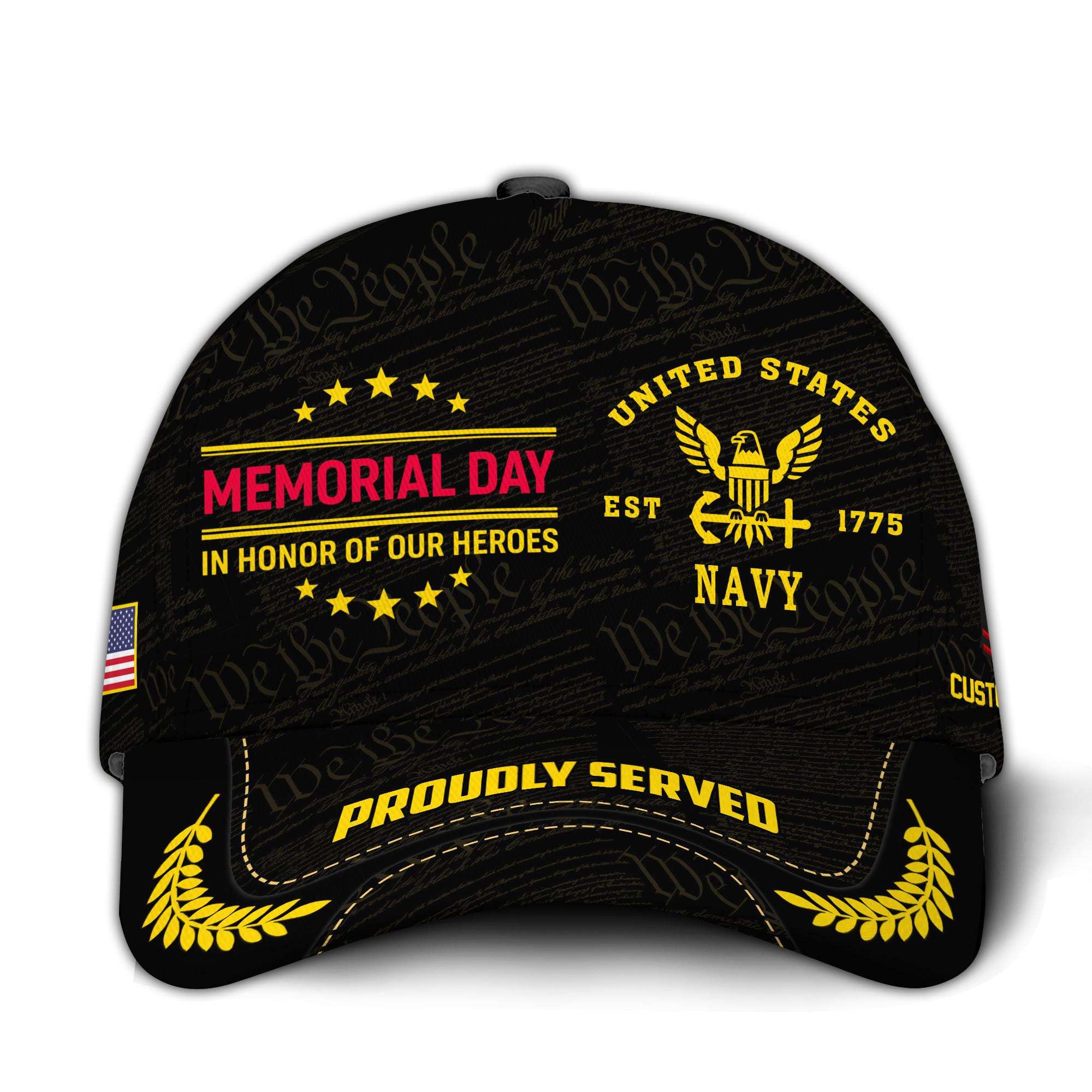 Premium Memorial Day In Honor Of Our Heroes Custom US Navy Veteran Hat VPVC020882, Cap For Navy Veterans, Gifts For Veterans Day, Memorial Day