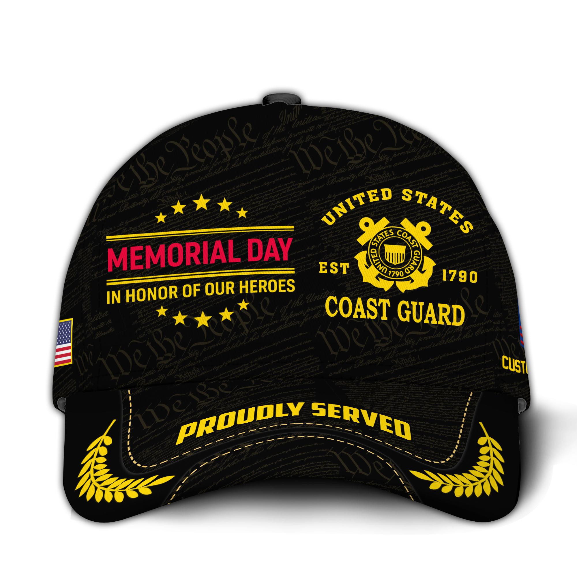 Premium Memorial Day In Honor Of Our Heroes Custom USCG Veteran Hat VPVC020885, Cap For Coast Guard Veterans, Gifts For Veterans Day, Memorial Day