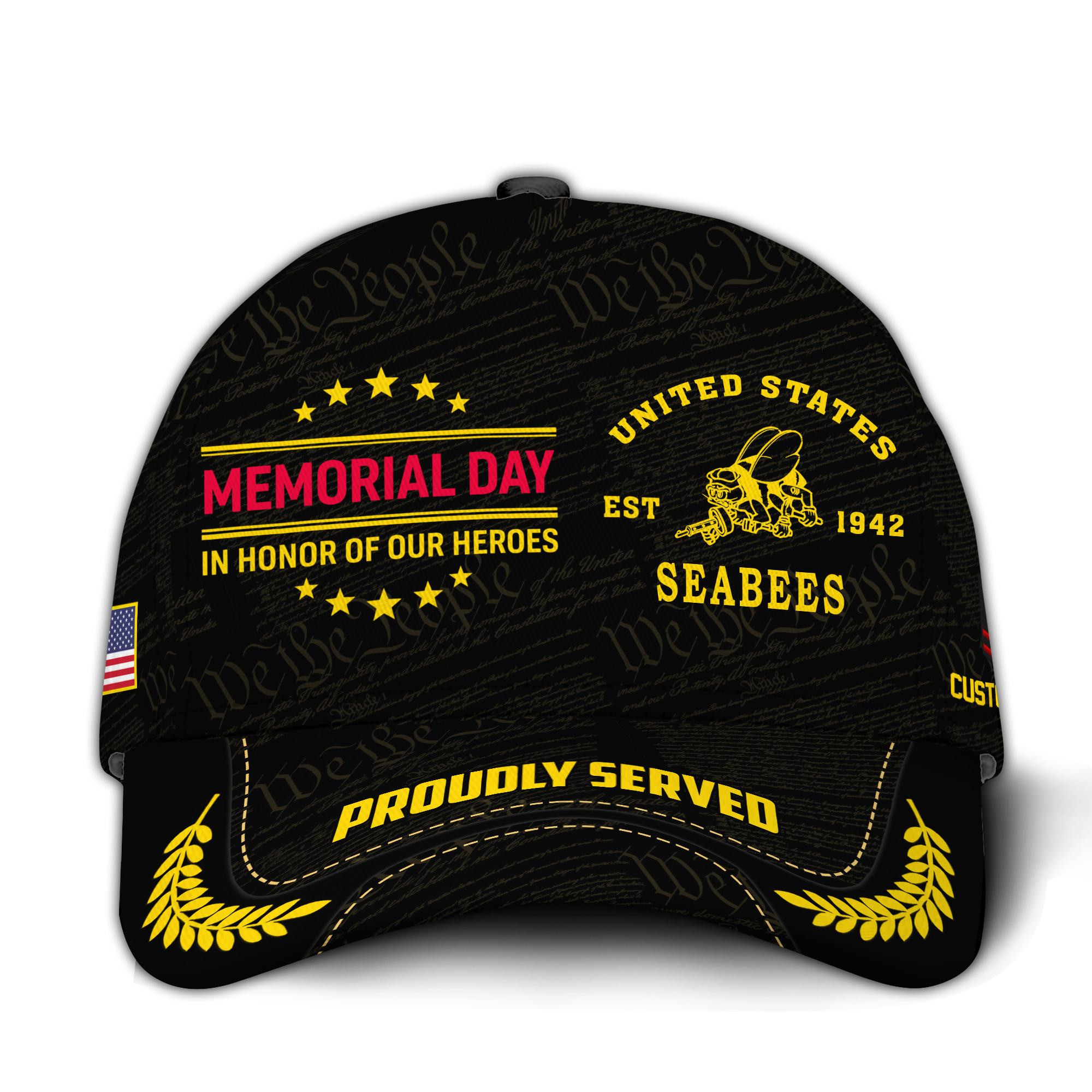 Premium Memorial Day In Honor Of Our Heroes Custom US Seabees Hat VPVC020889, Cap For Seabees Veteran, Gifts For Veterans Day, Memorial Day