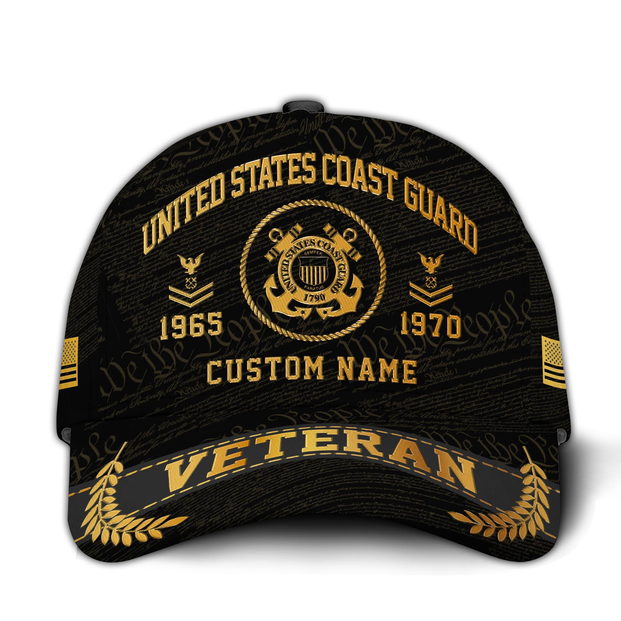 Premium Custom USCG Veteran Hat VPVC020905, Cap For Coast Guard Veterans, Gifts For Veterans Day, Father’s Day