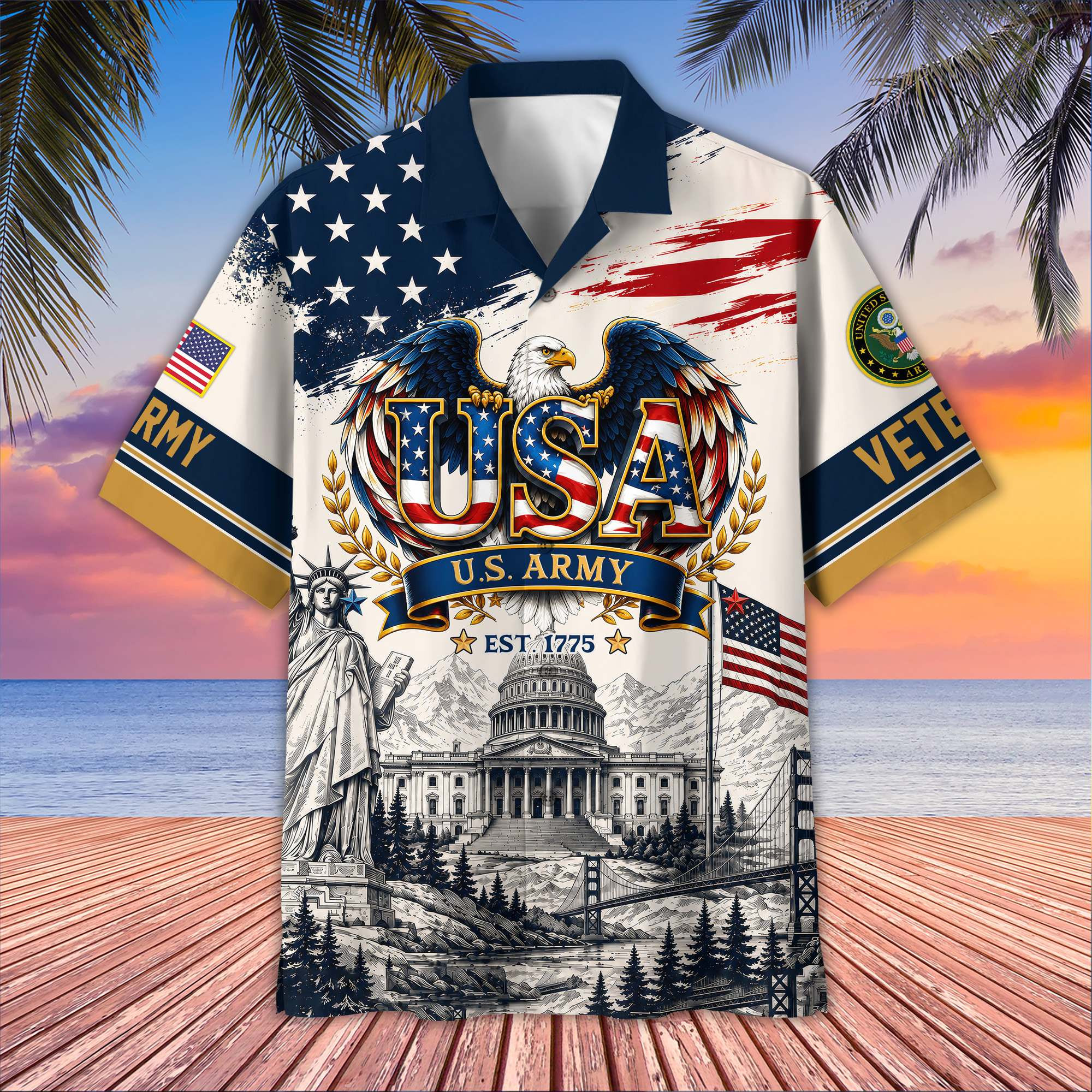 Premium US Veterans Hawaiian Shirt CPHN020711, Gifts For US Veterans, Gifts For Father’s Day, Veterans Day