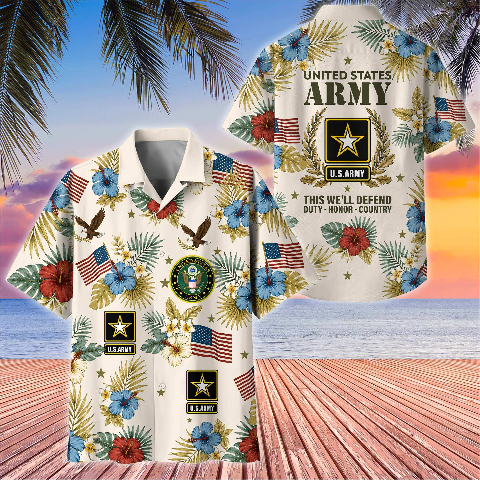 Premium US Veterans Hawaiian Shirt BTTN030722, Gifts For US Veterans, Gifts For Father’s Day, Veterans Day