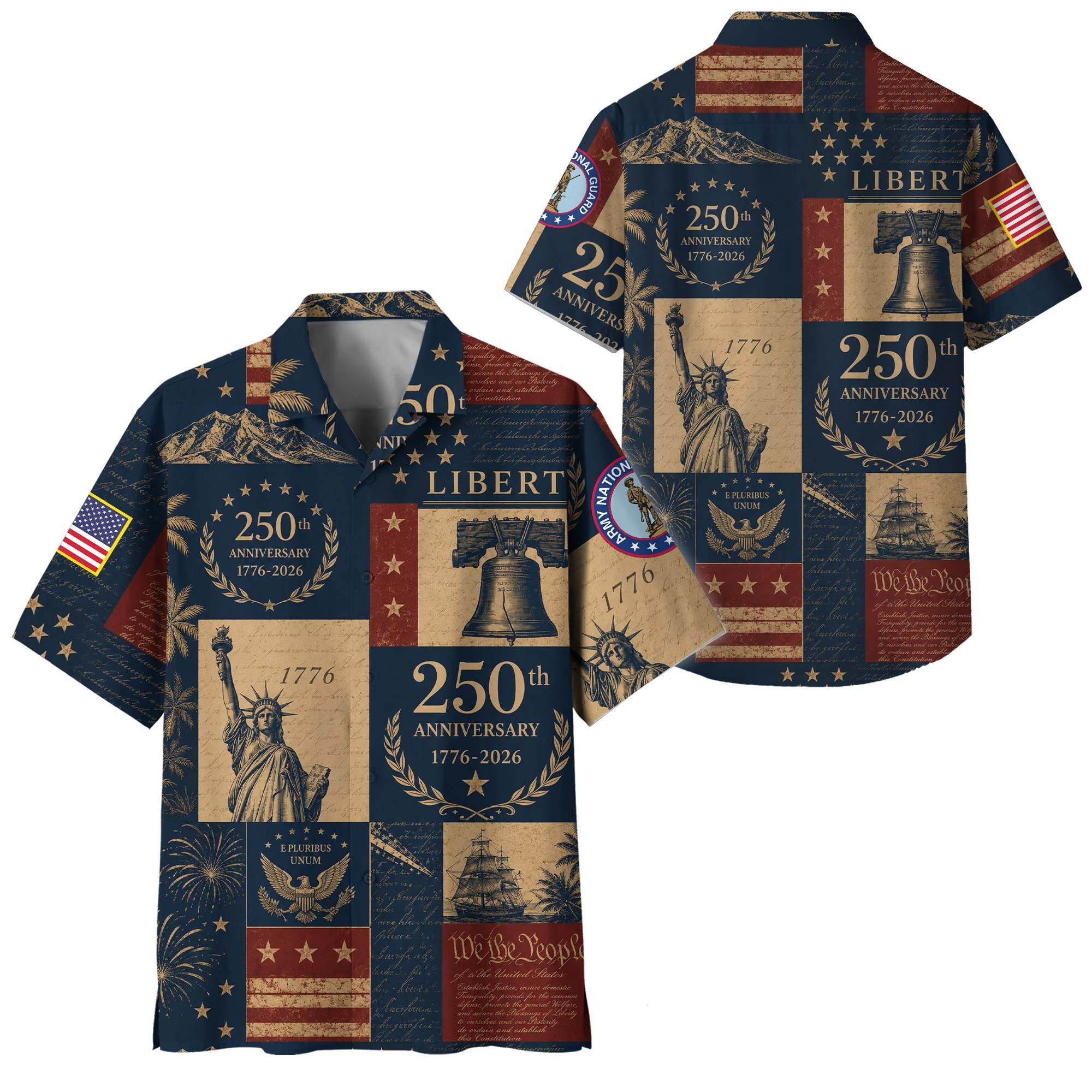 Premium America 250th Anniversary Army National Guard Veteran Hawaiian Shirt VPVC408628, Gifts For Army National Guard Veteran, Gifts For Veterans Day, Independence Day