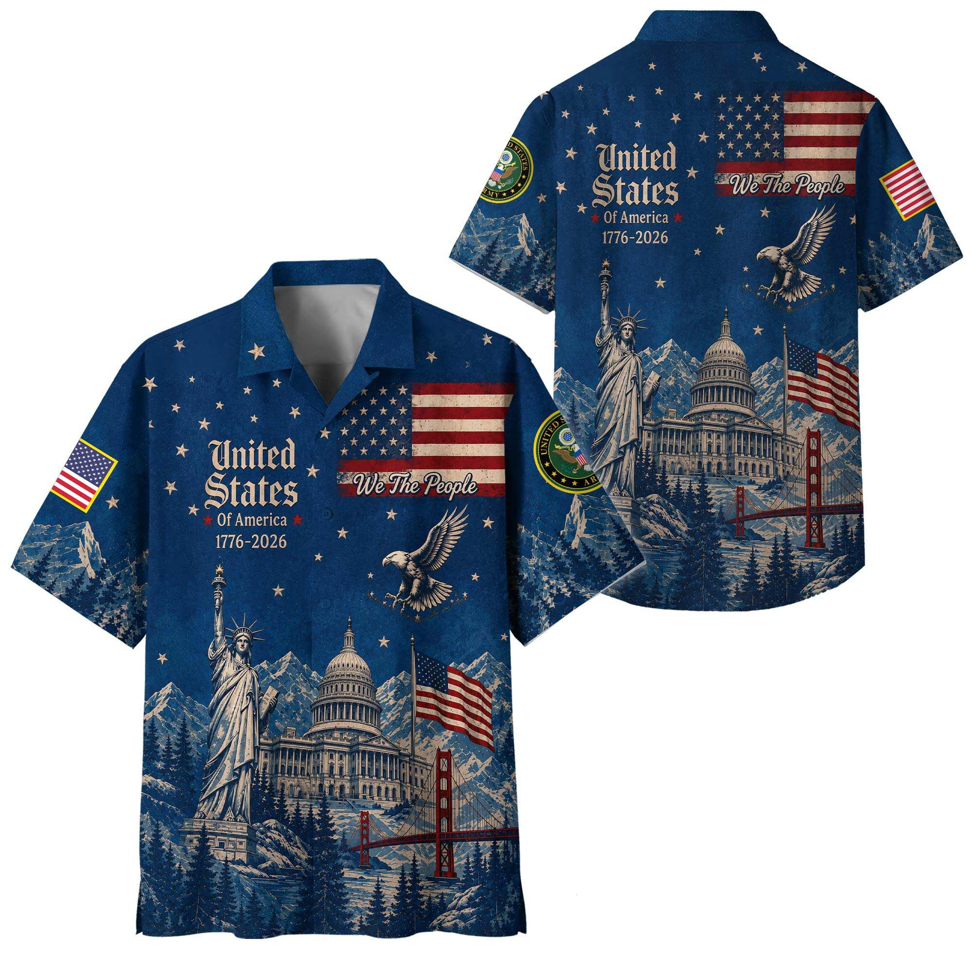 Premium America 250th Anniversary US Army Hawaiian Shirt VPVC408631, Gifts For Army Veteran, Gifts For Veterans Day, Independence Day