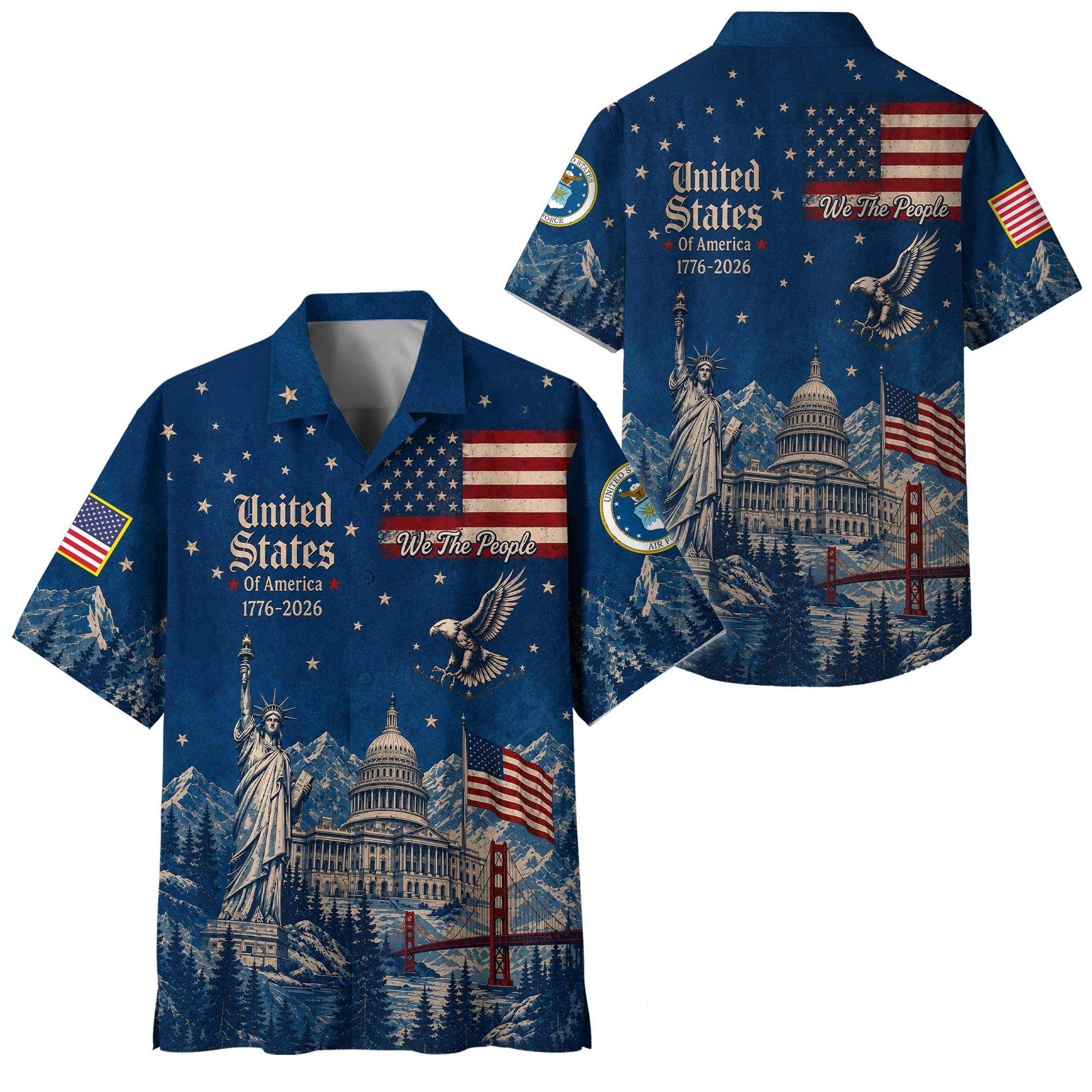 Premium America 250th Anniversary USAF Hawaiian Shirt VPVC408634, Gifts For Air Force Veteran, Gifts For Veterans Day, Independence Day